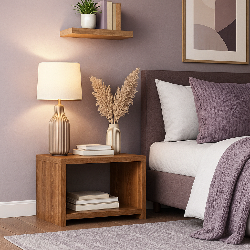 Bedside Cabinet B1 | Minimalist 2-Shelf Bedside Table