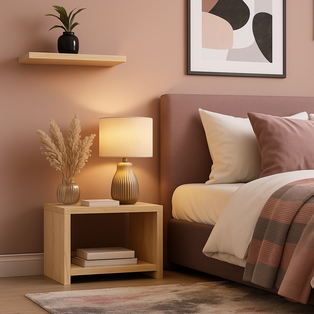 Bedside Cabinet B1 | Minimalist 2-Shelf Bedside Table