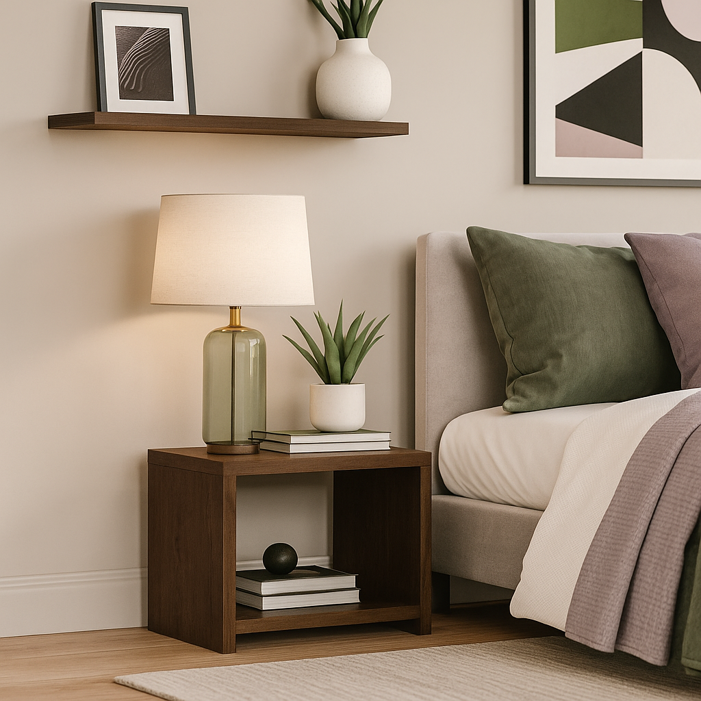 Bedside Cabinet B1 | Minimalist 2-Shelf Bedside Table