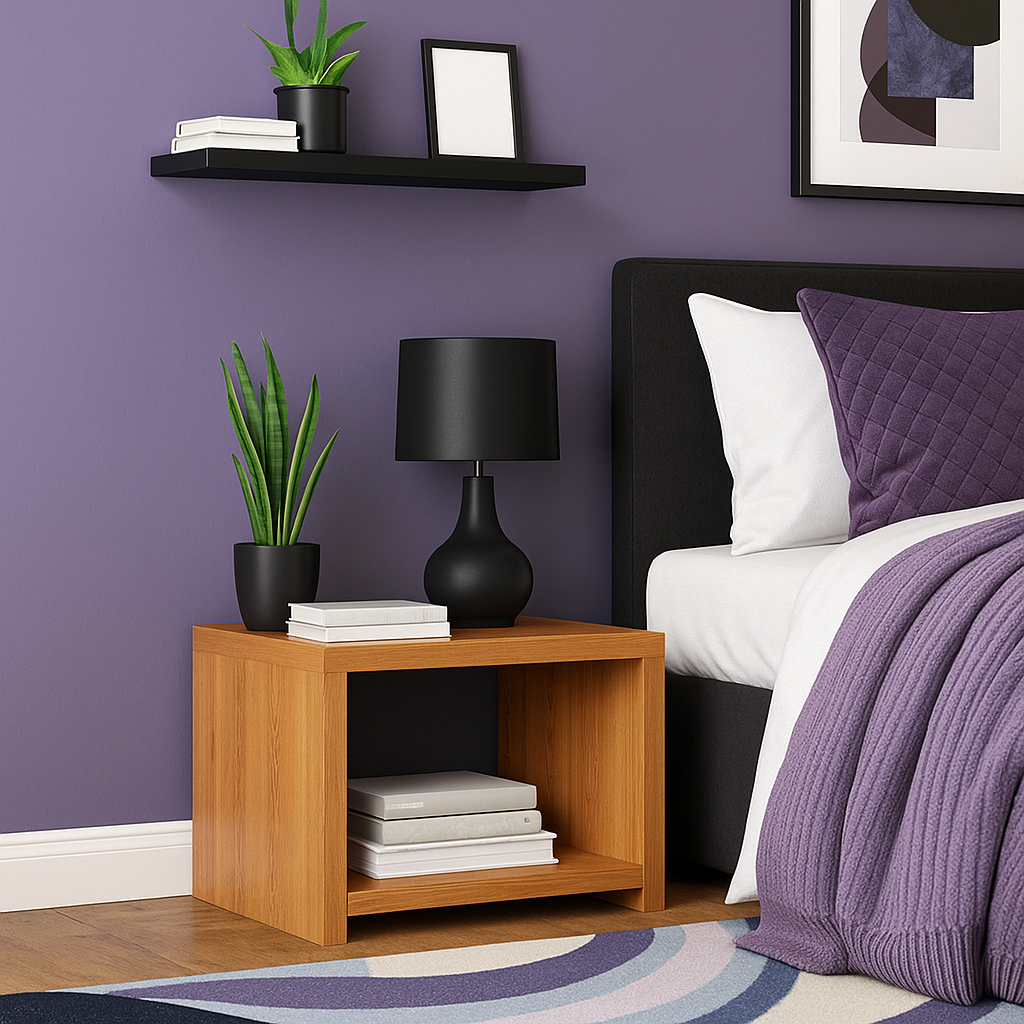 Bedside Cabinet B1 | Minimalist 2-Shelf Bedside Table