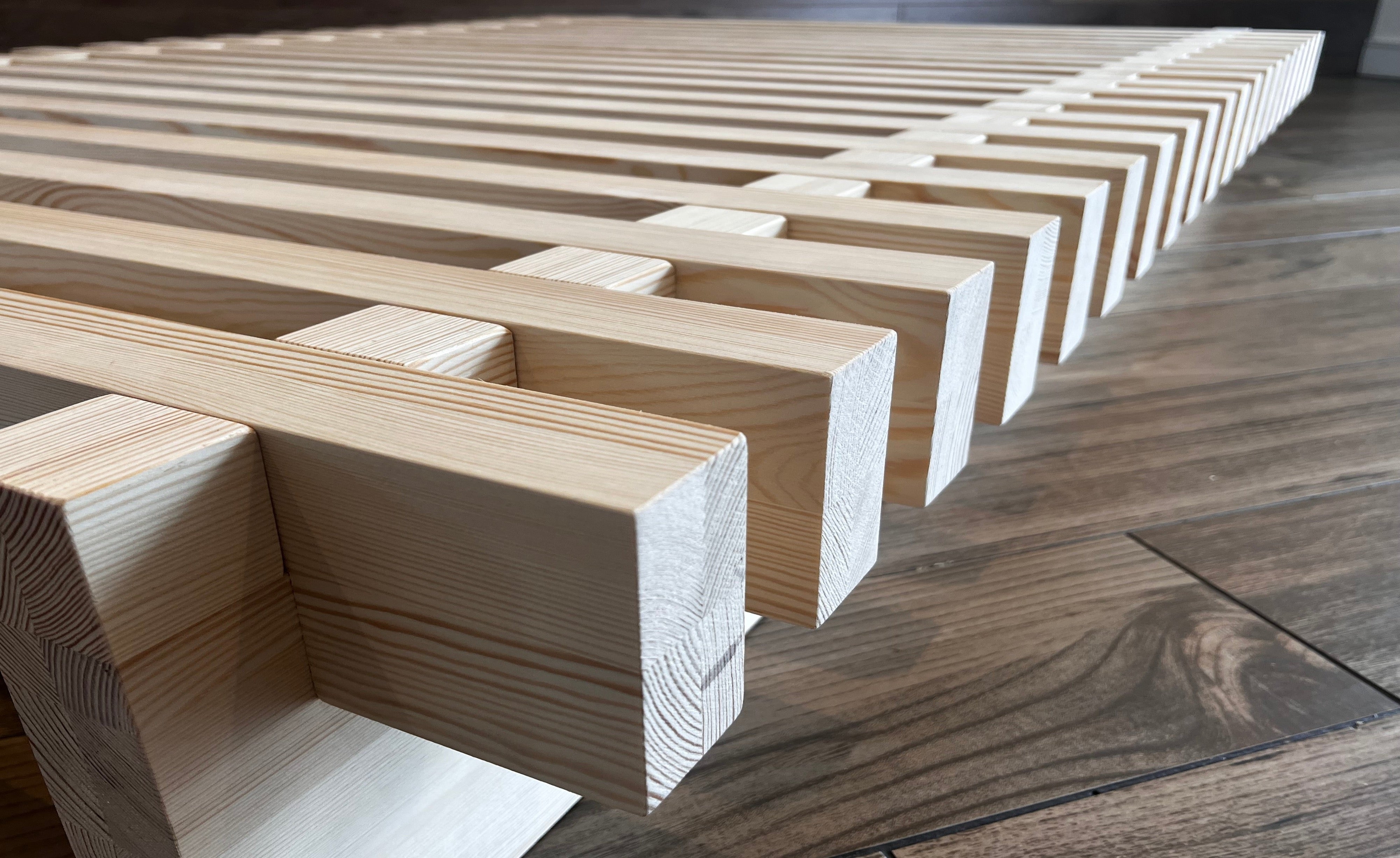 Nodax wooden bedframe, F8 Sirius stong bed, beautiful pine wood, heavy duty slats support