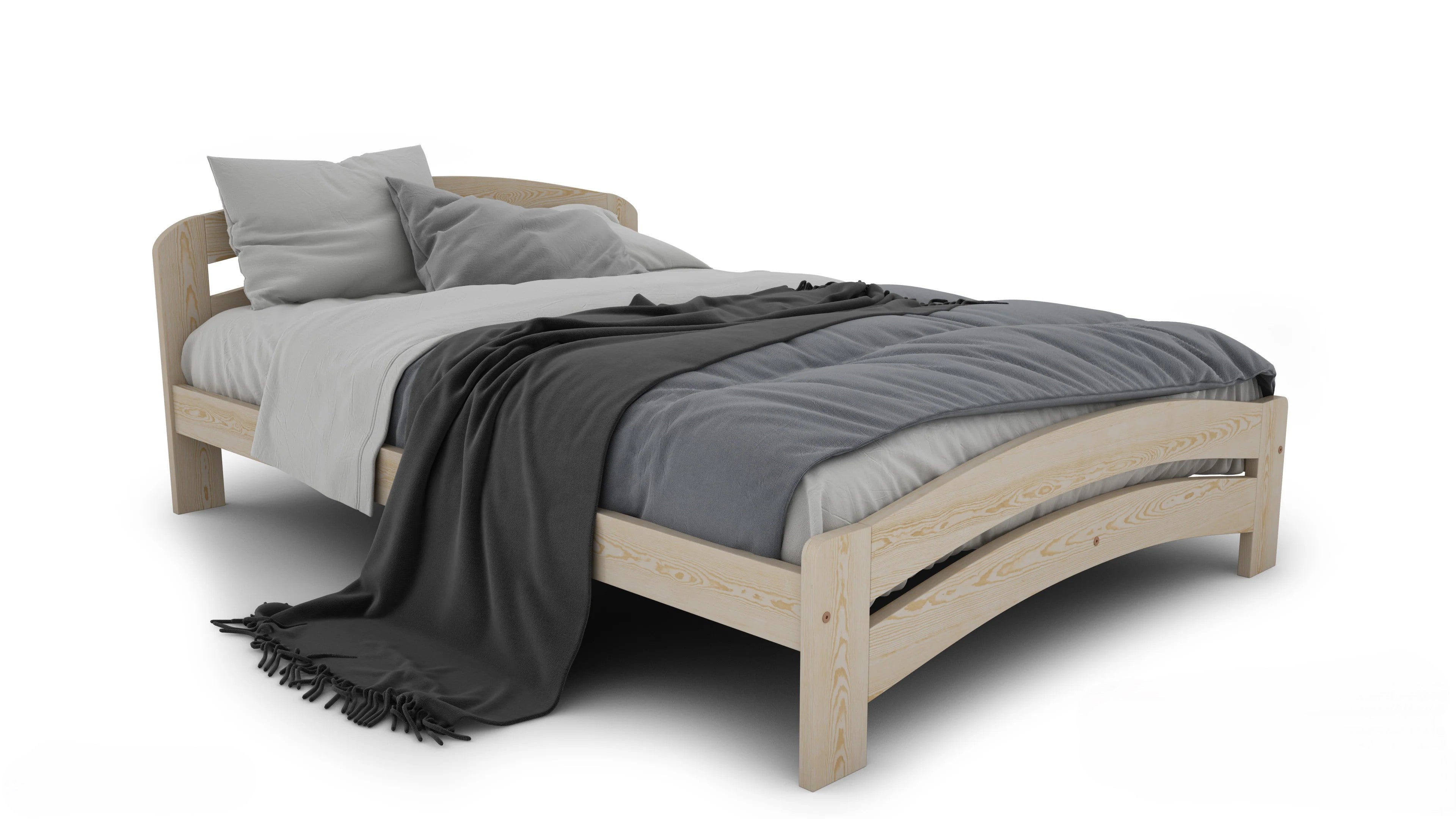 Nodax F10 natural untreated beds, raw wooden bredframes, for allergens, natural pine grain,  healthy indoor air quality, sustainable, eco friendly beds