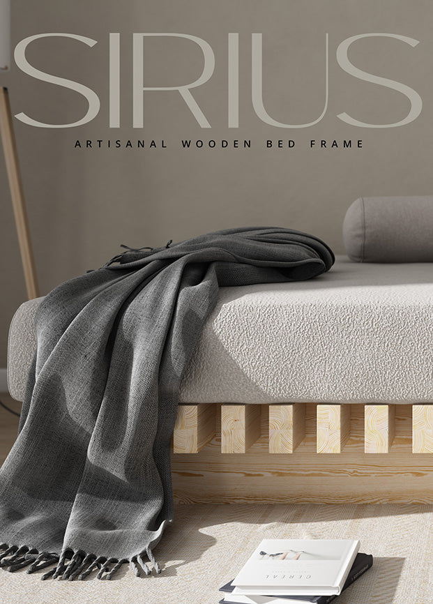 Nodax wooden bedframe, F8 Sirius stong bed, beautiful pine wood, untreated natural wood