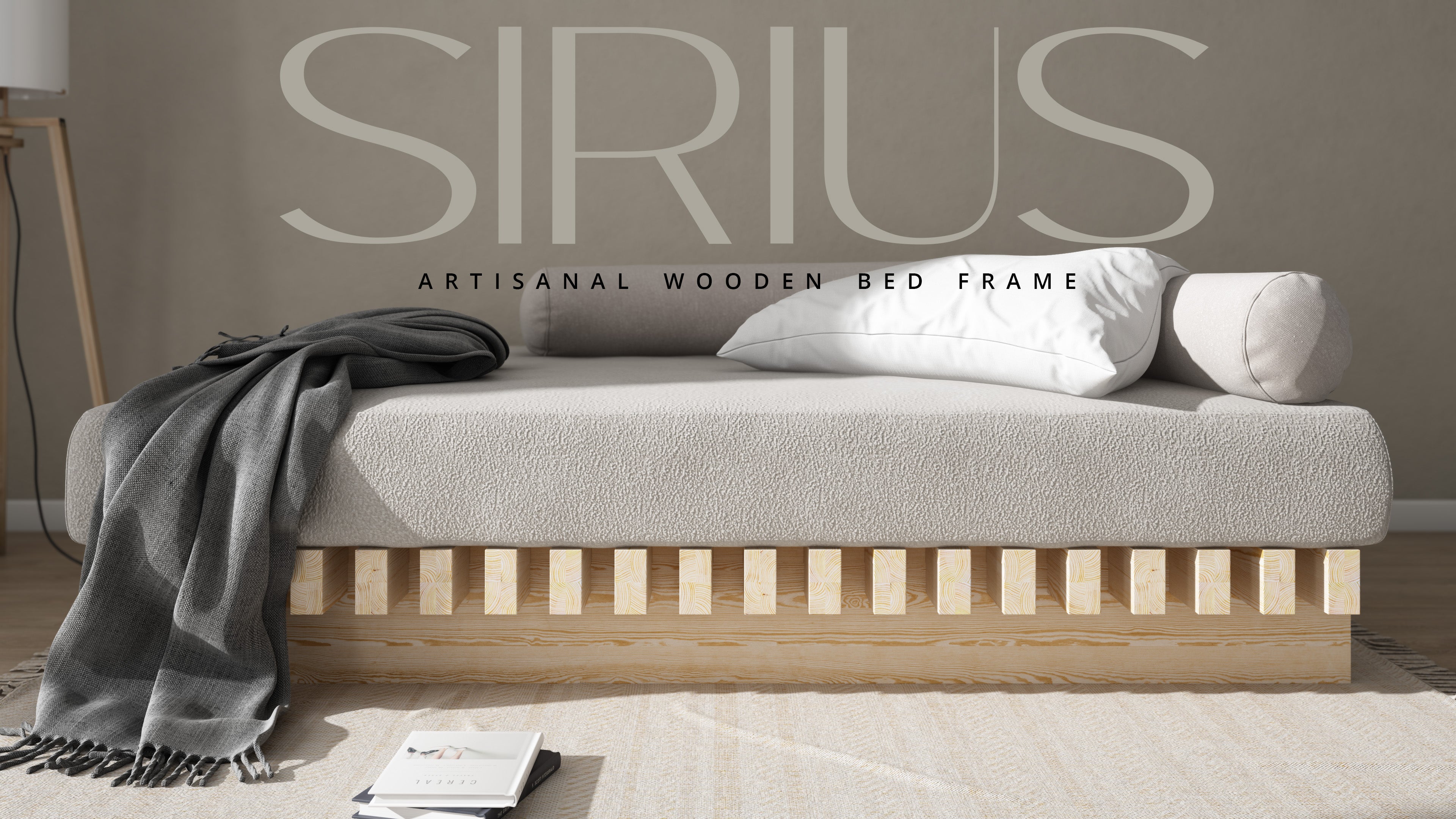 Nodax wooden bedframe, F8 Sirius stong bed, beautiful pine wood, heavy duty slats, extra support, easy assembly
