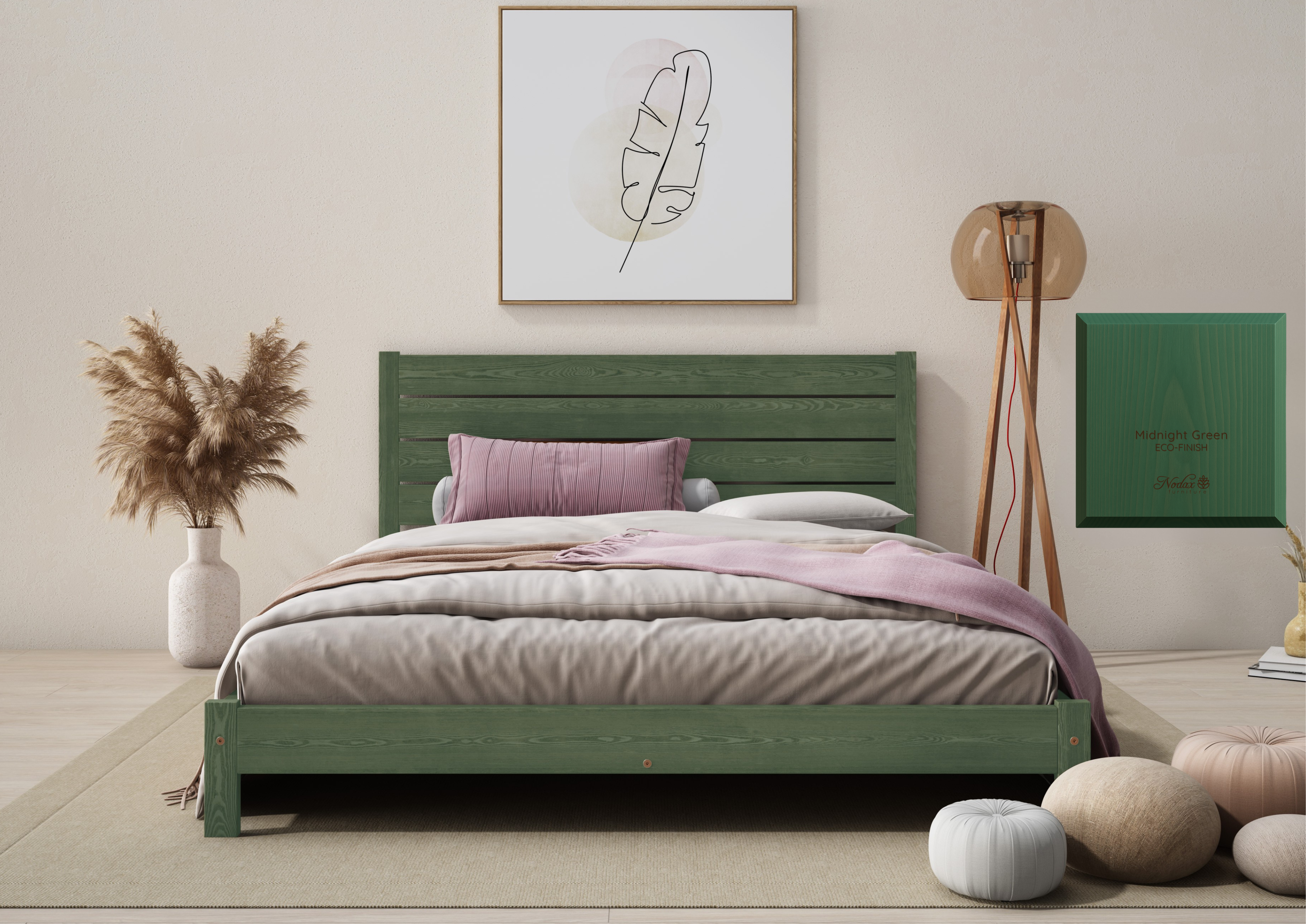 Eco-Finish Colour Wooden Bed Frame Shibui (F15)