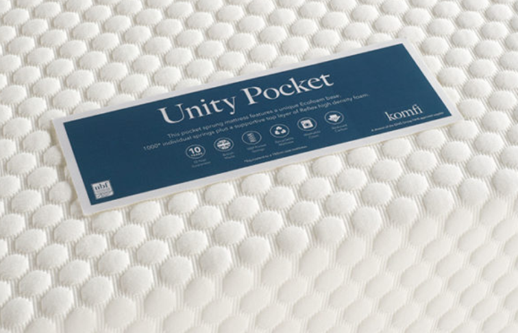 Nodax Unity Pocket mattress 1000, 20cm height, Memory Foam, Soft and Medium or firm