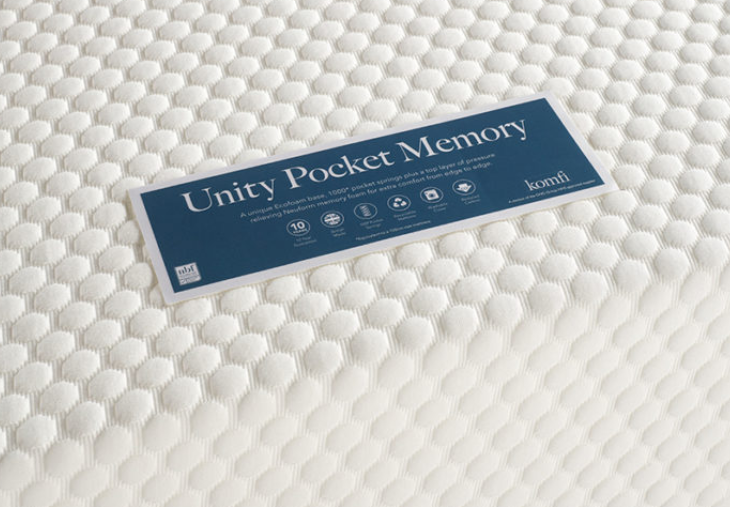 Nodax Unity Pocket mattress 1000, 20cm height, Memory Foam, Soft-Medium firmness