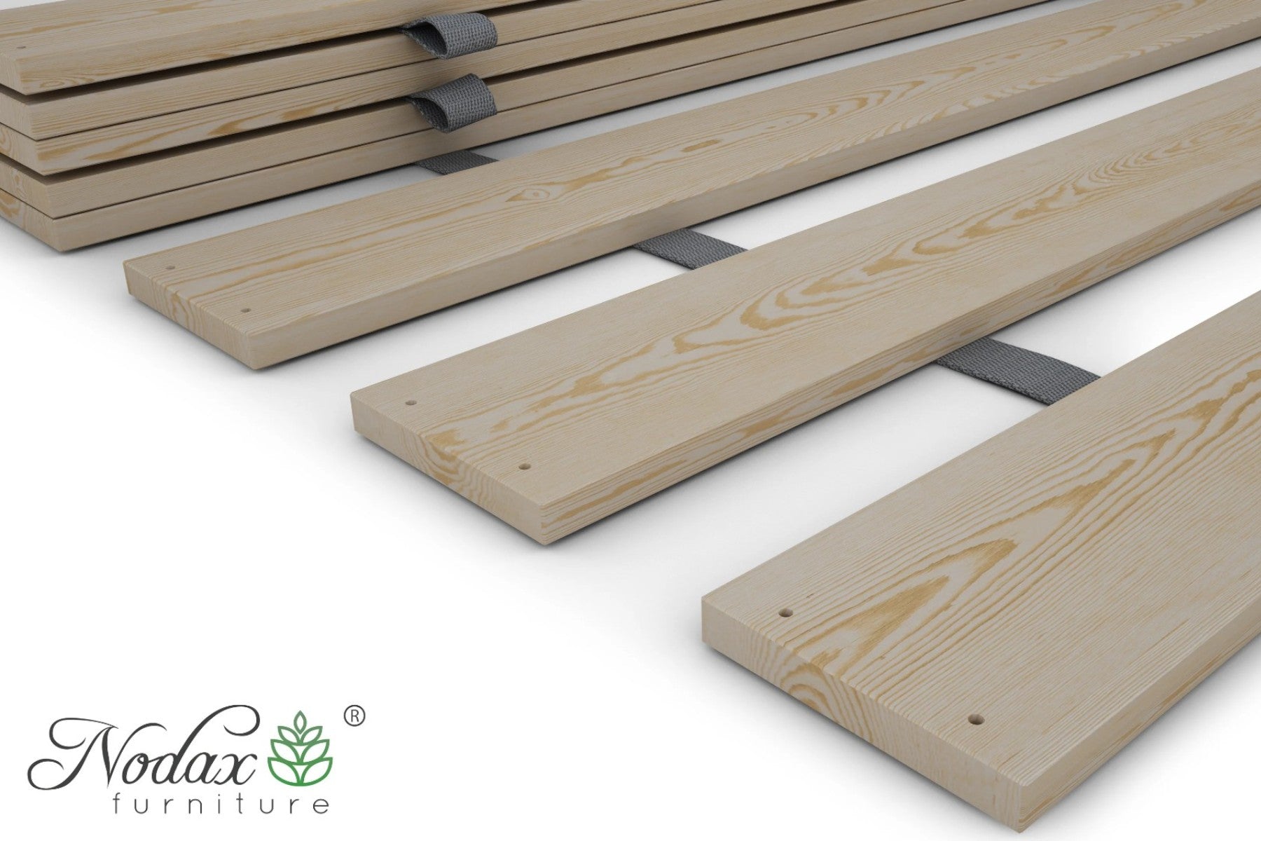 Nodax wooden slats, slats ready to Install with predrilled holes and screws, sturdy wooden slats close up