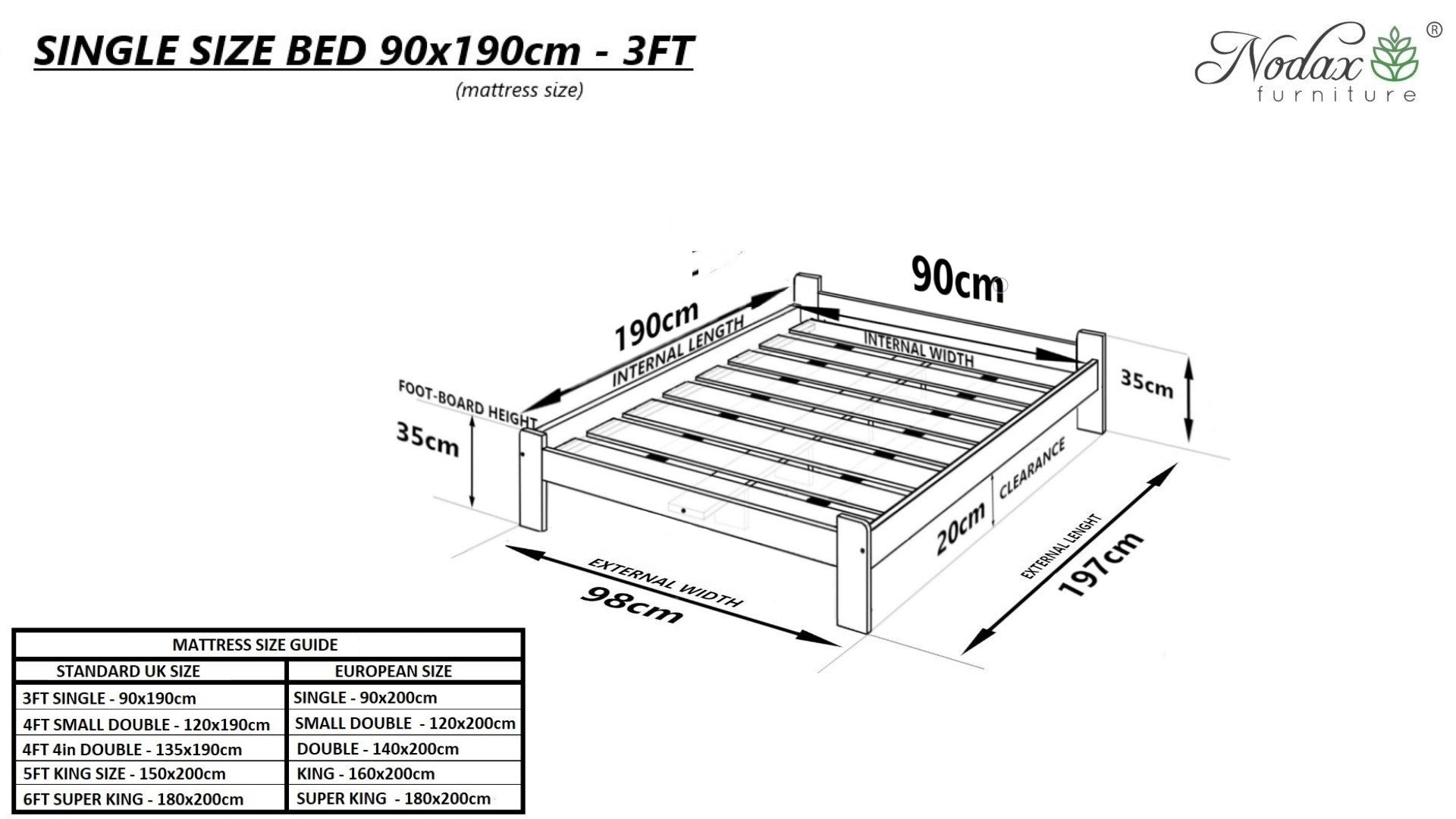 Single-bed-frame-Kappa-dimensions