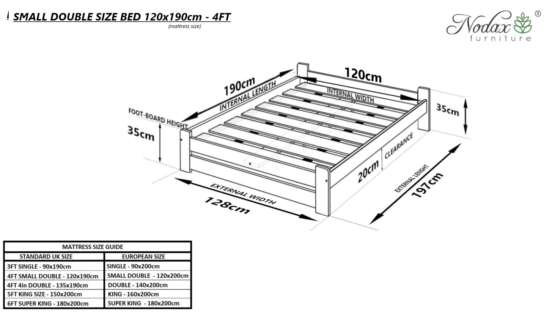Wooden-bed-frame-Vega-Dimensions-4ft
