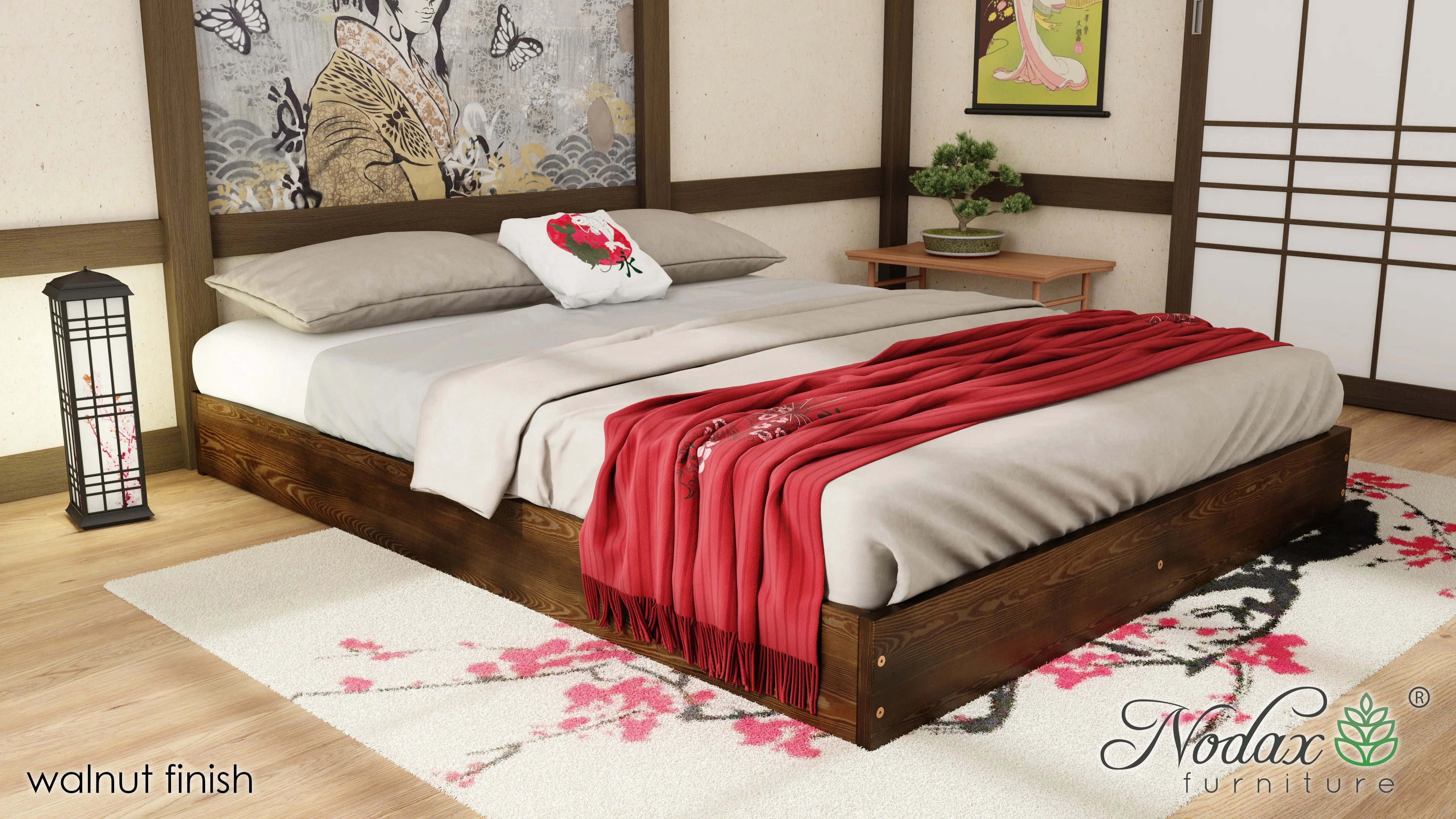 Embrace the Serenity of Japanese Design with a Nodax Low-level Wooden Bed Frame
