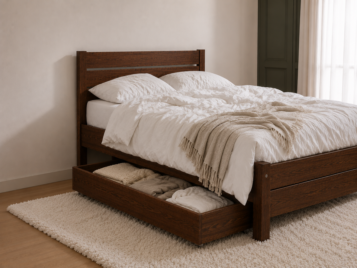 Wooden Under Bed Storage Drawers