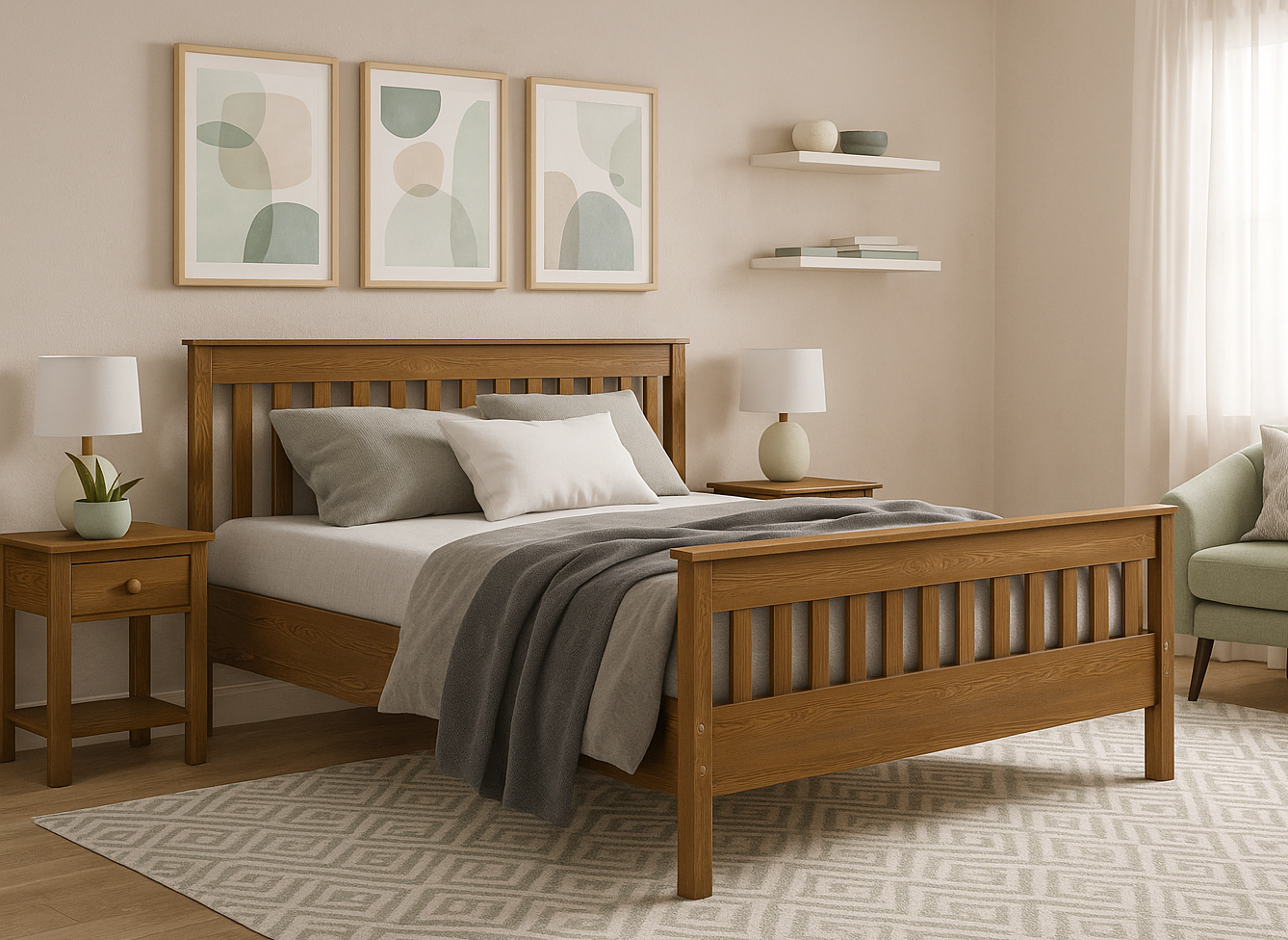 Wooden bed frame Hercules (F16)