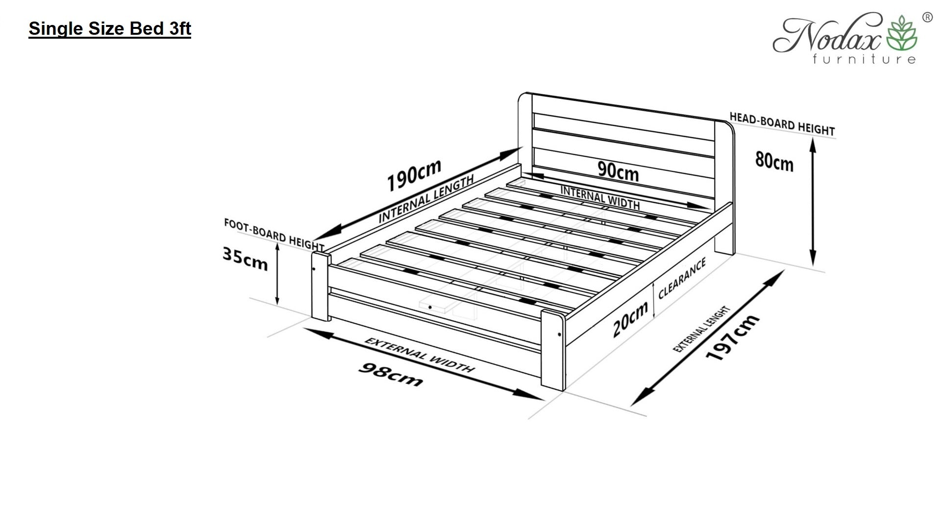 Wooden bed frame Aurora (F1)