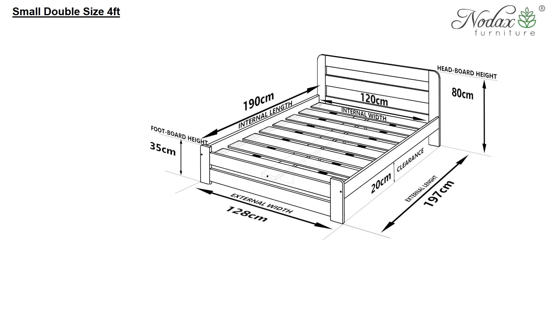 Wooden bed frame Aurora (F1)