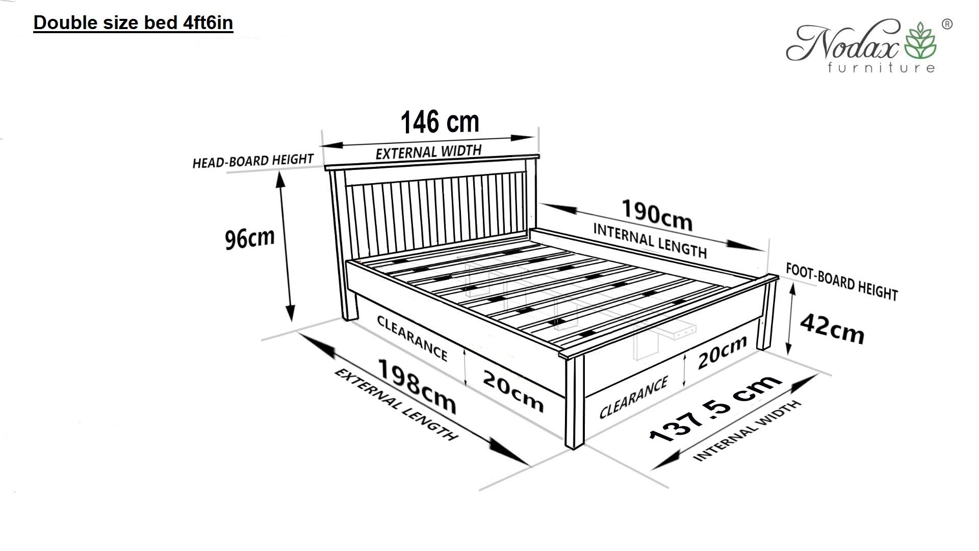 Wooden bed frame Capella (F17)