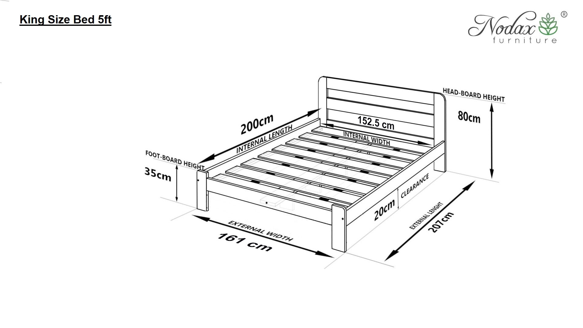 Wooden bed frame Eta (F4)