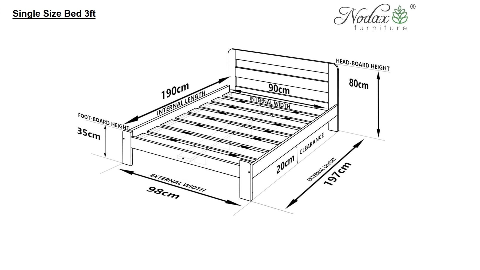 Wooden bed frame Eta (F4)