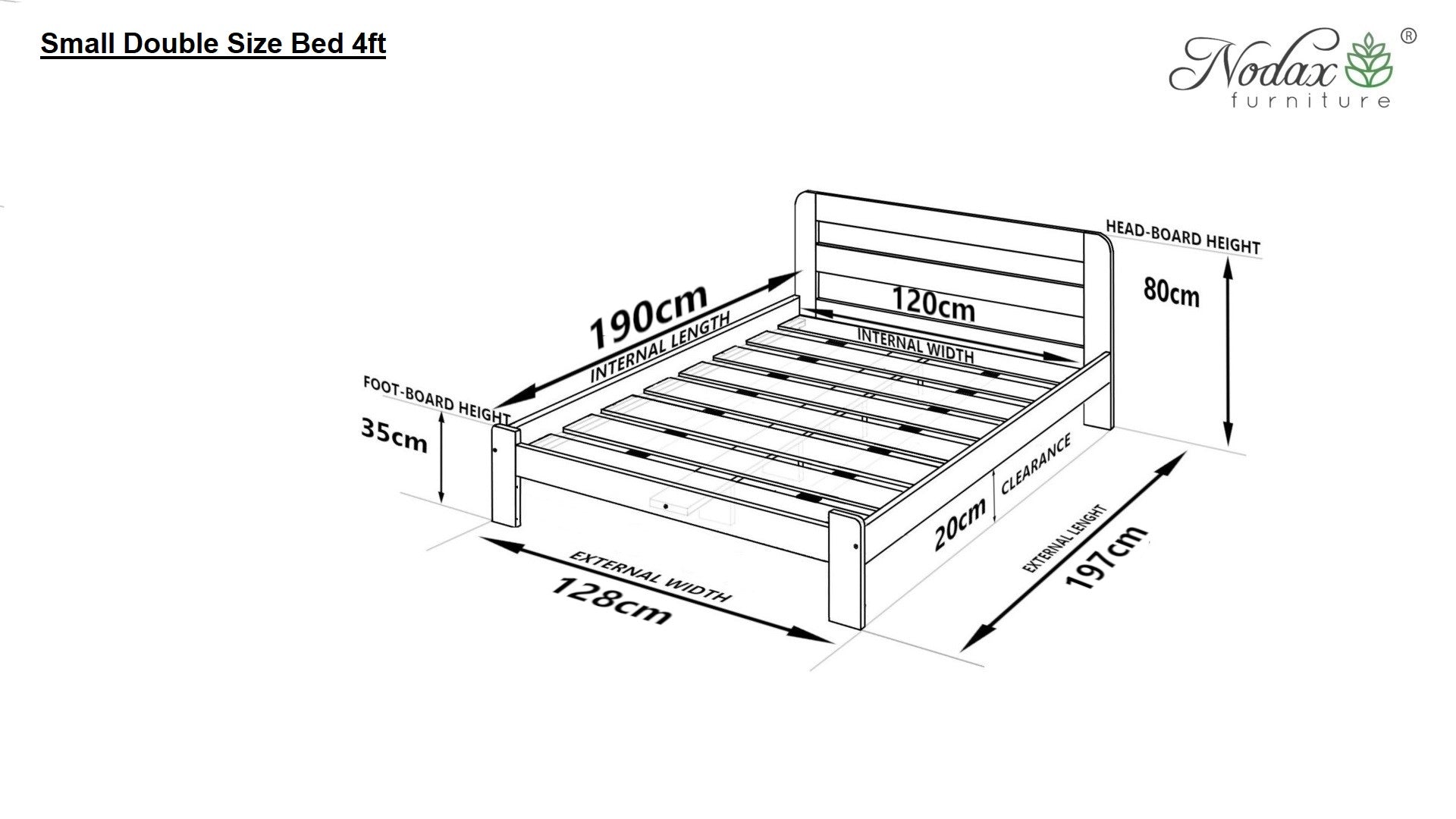 Wooden bed frame Eta (F4)