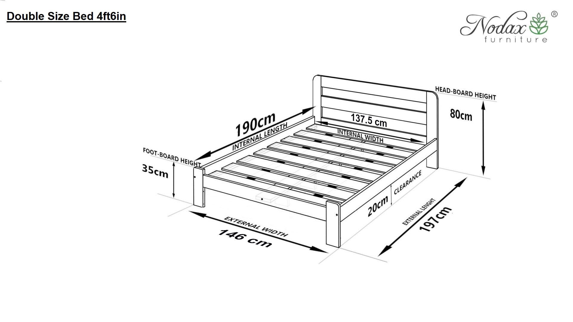 Wooden bed frame Eta (F4)