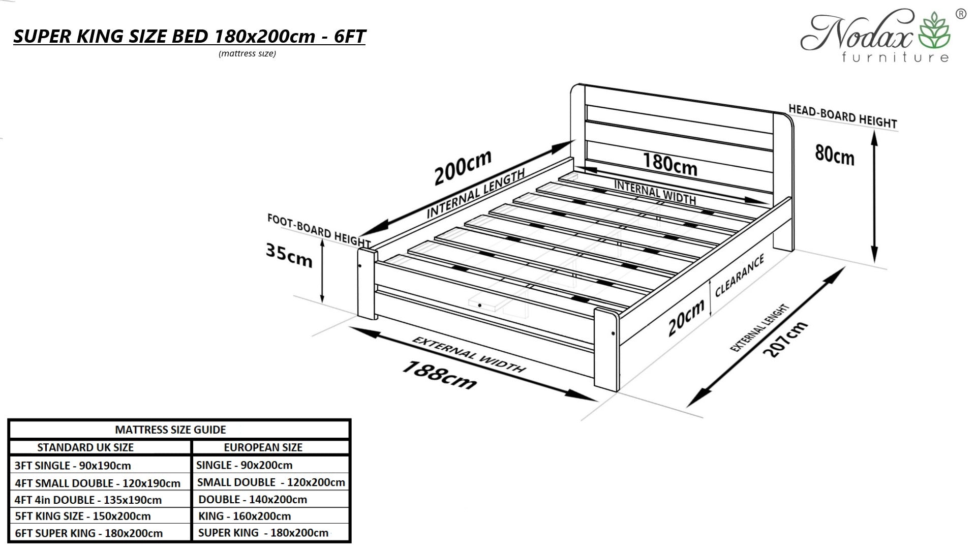 Wooden white bed frame Aurora (F1)