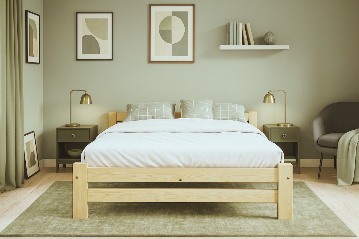 Wooden Bed Frame Apus (F14) - Natural Untreated Eco-Wood