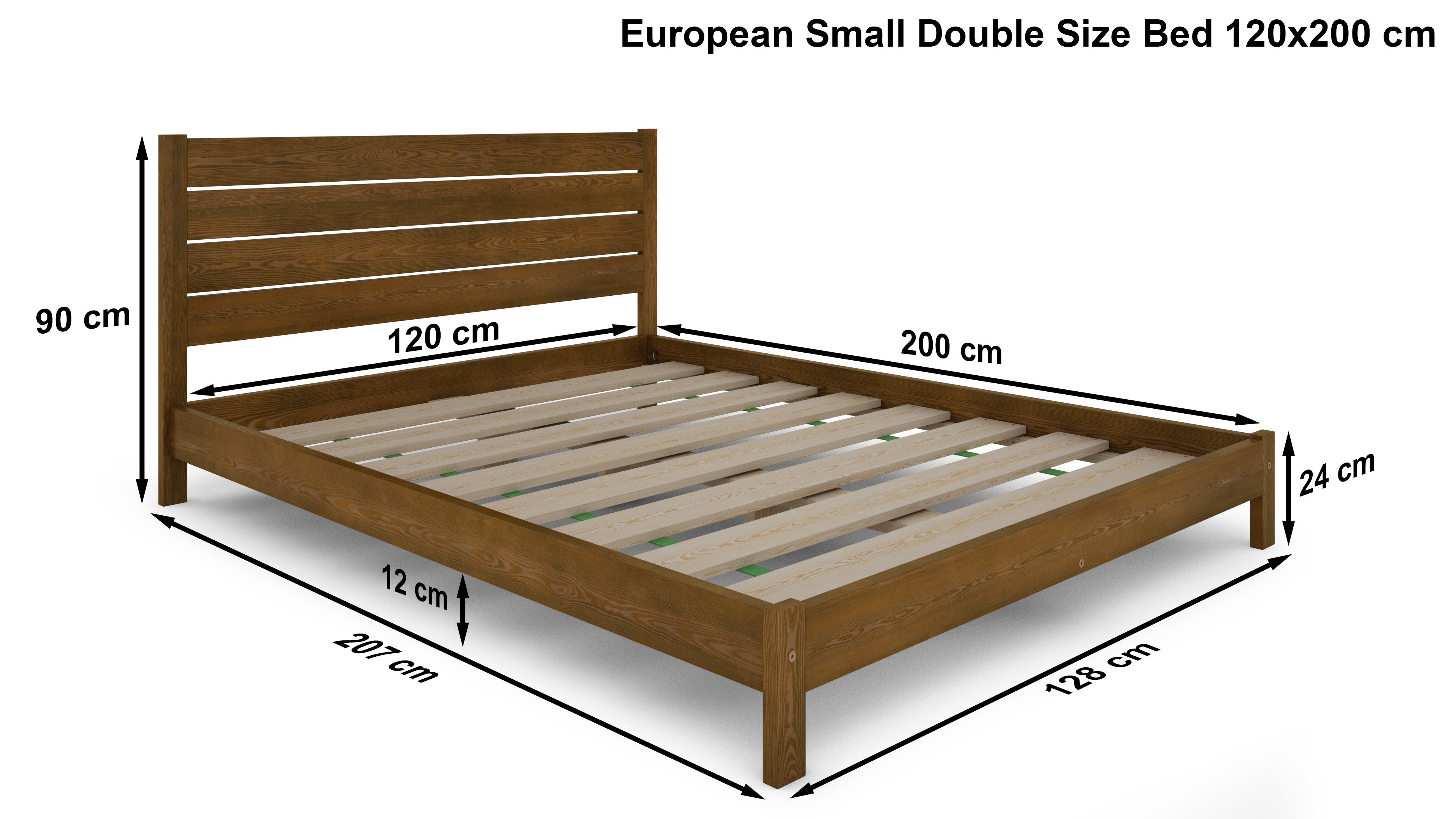 Nodax F5 Shibui bed frame European dimensions EU Small Double Size