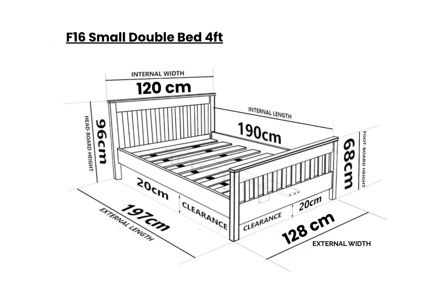 Wooden Bed Frame Hercules (F16)