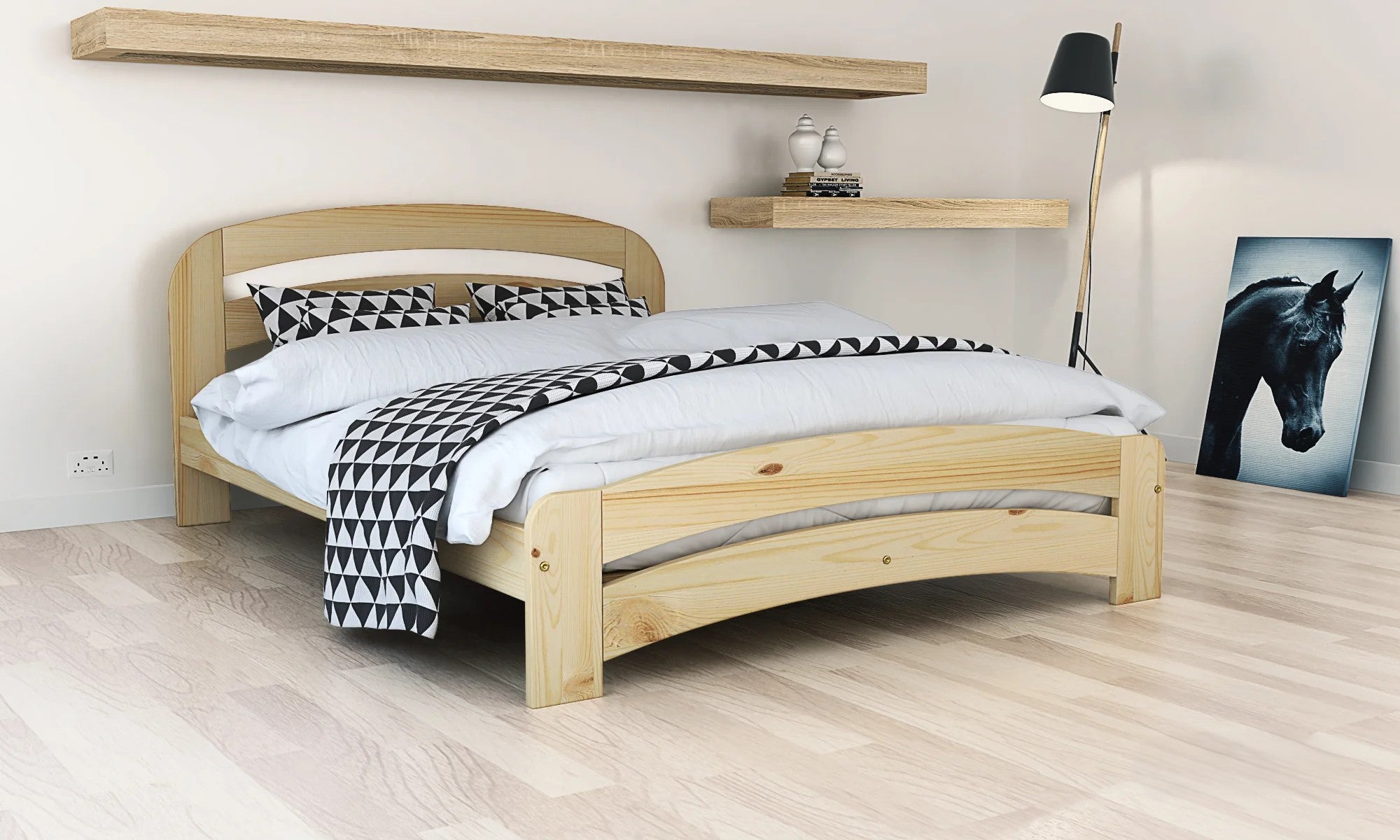 Nodax F10 natural untreated beds, raw wooden bredframes, for allergens, natural pine grain,  healthy indoor air quality, sustainable, eco friendly beds 