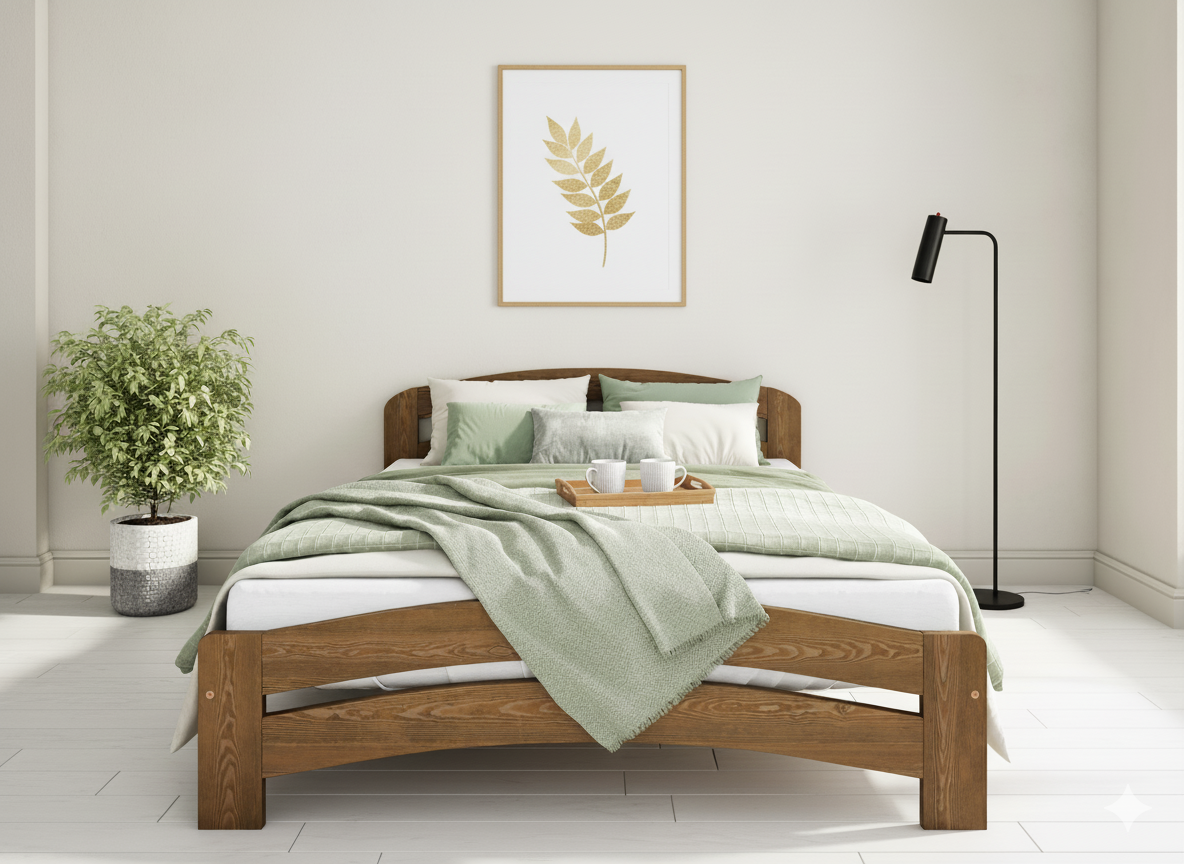 Nodax F10 Dala wooden bed frame in Oak finish