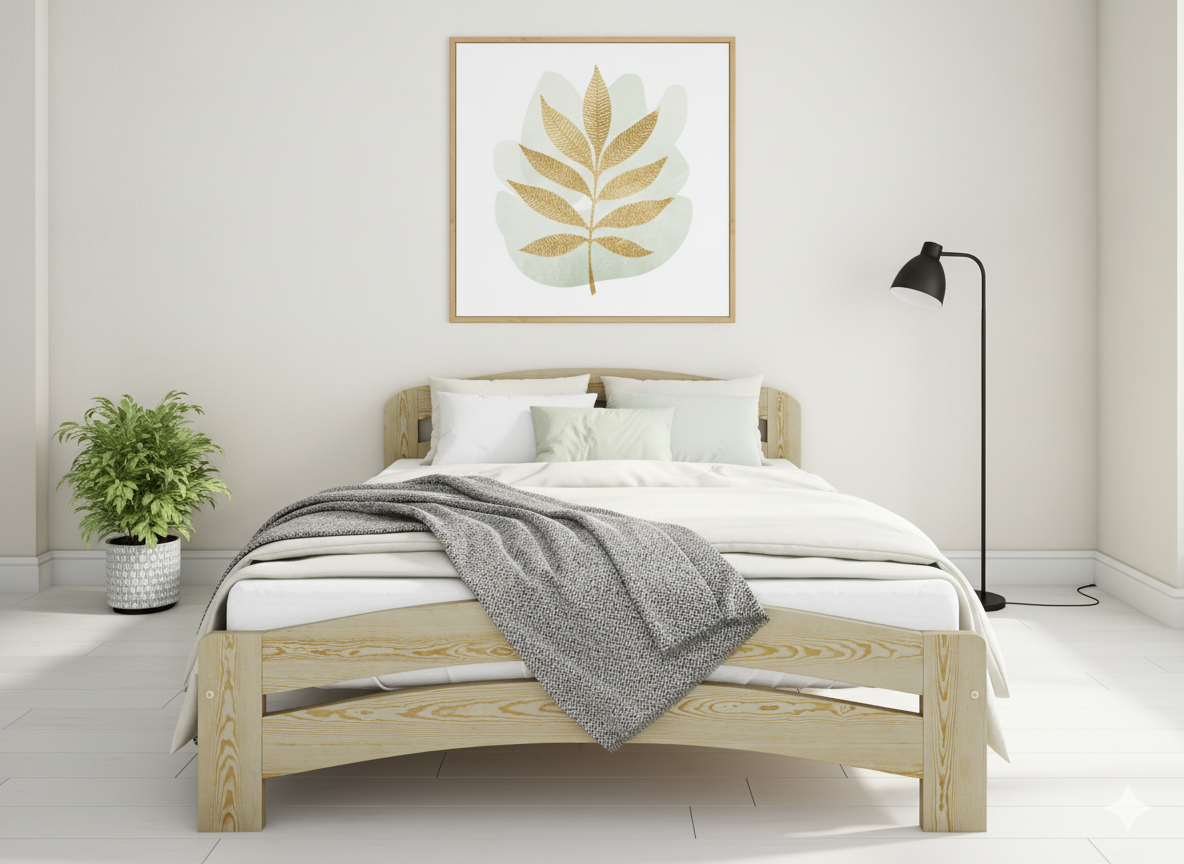 Nodax F10 Dala wooden bed frame in Pine finish