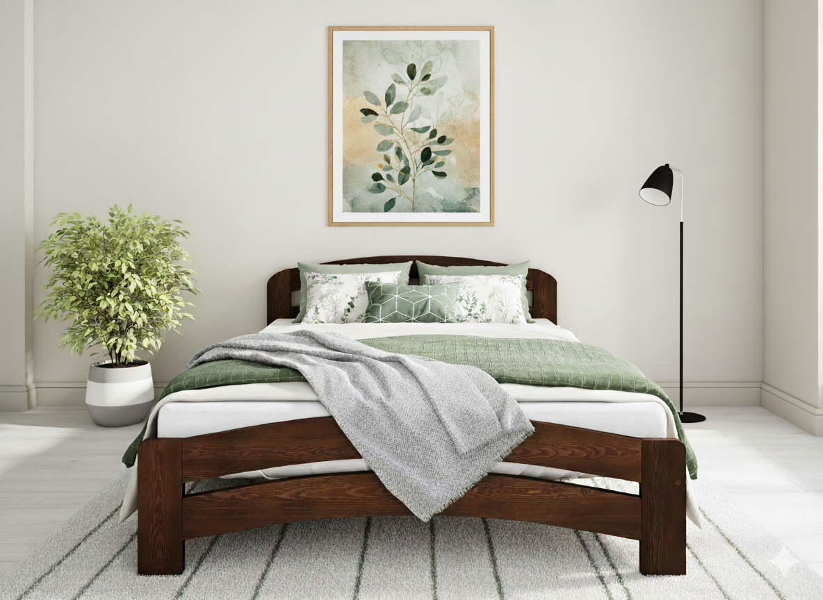 Nodax F10 Dala wooden bed frame in Walnut finish