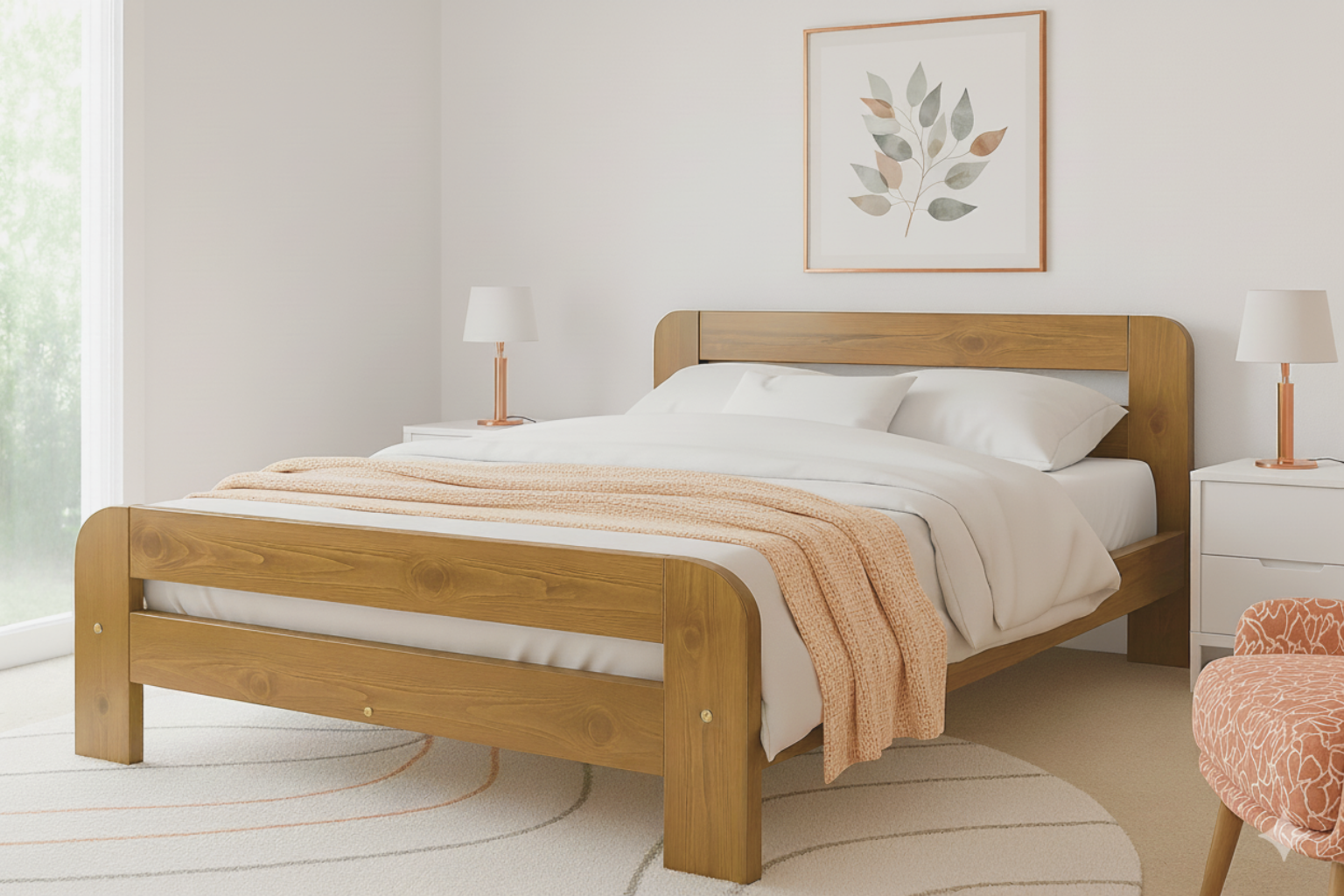 European Size Wooden Bed Frame Nordic Sky (F2)