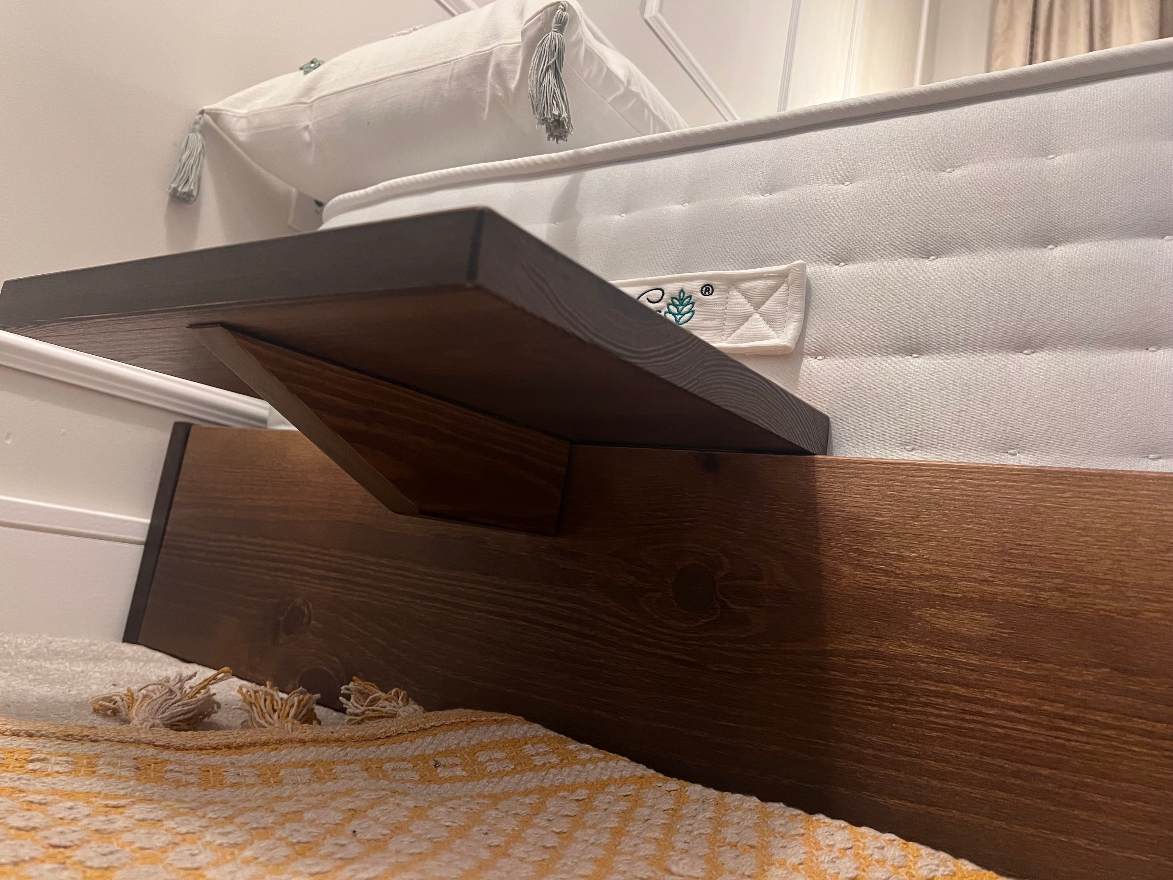 Wooden Clip On Bed Slide Shelf