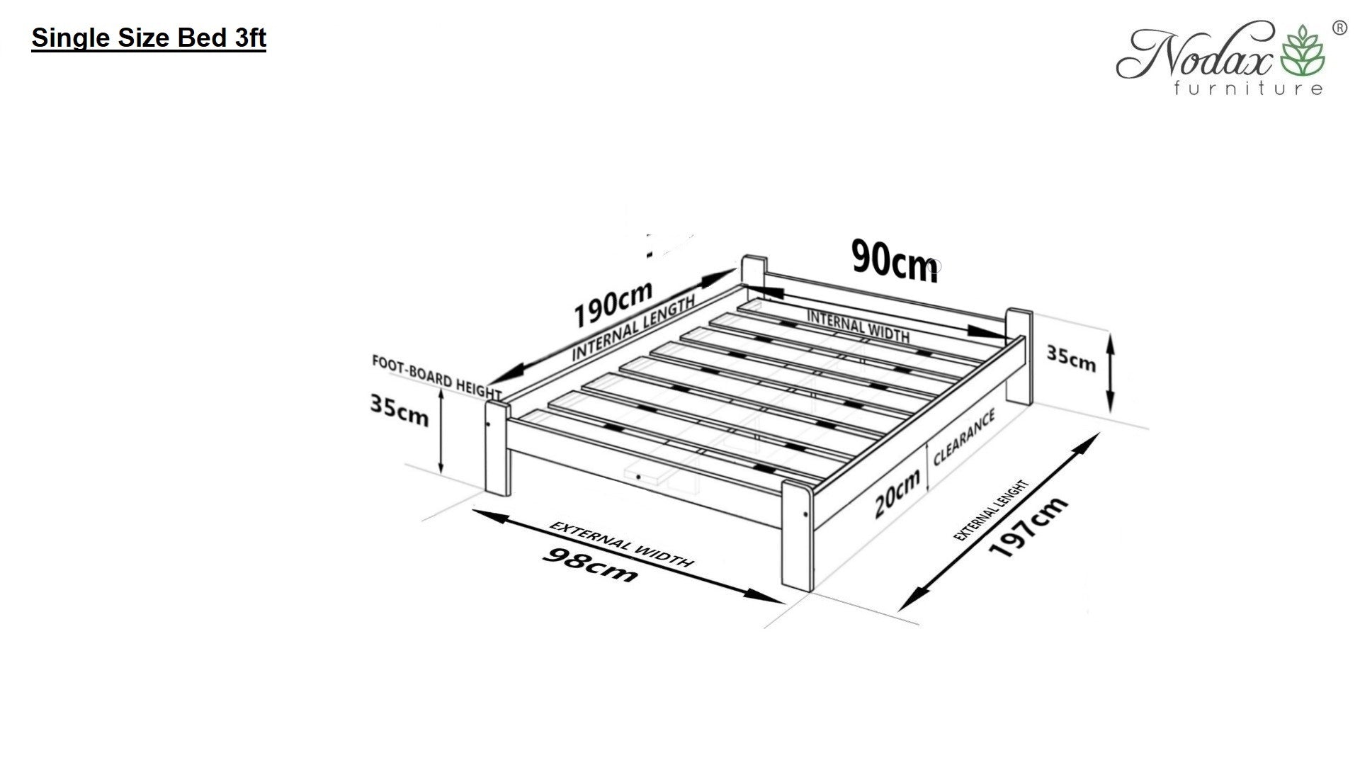 Wooden bed frame Kappa (F5)