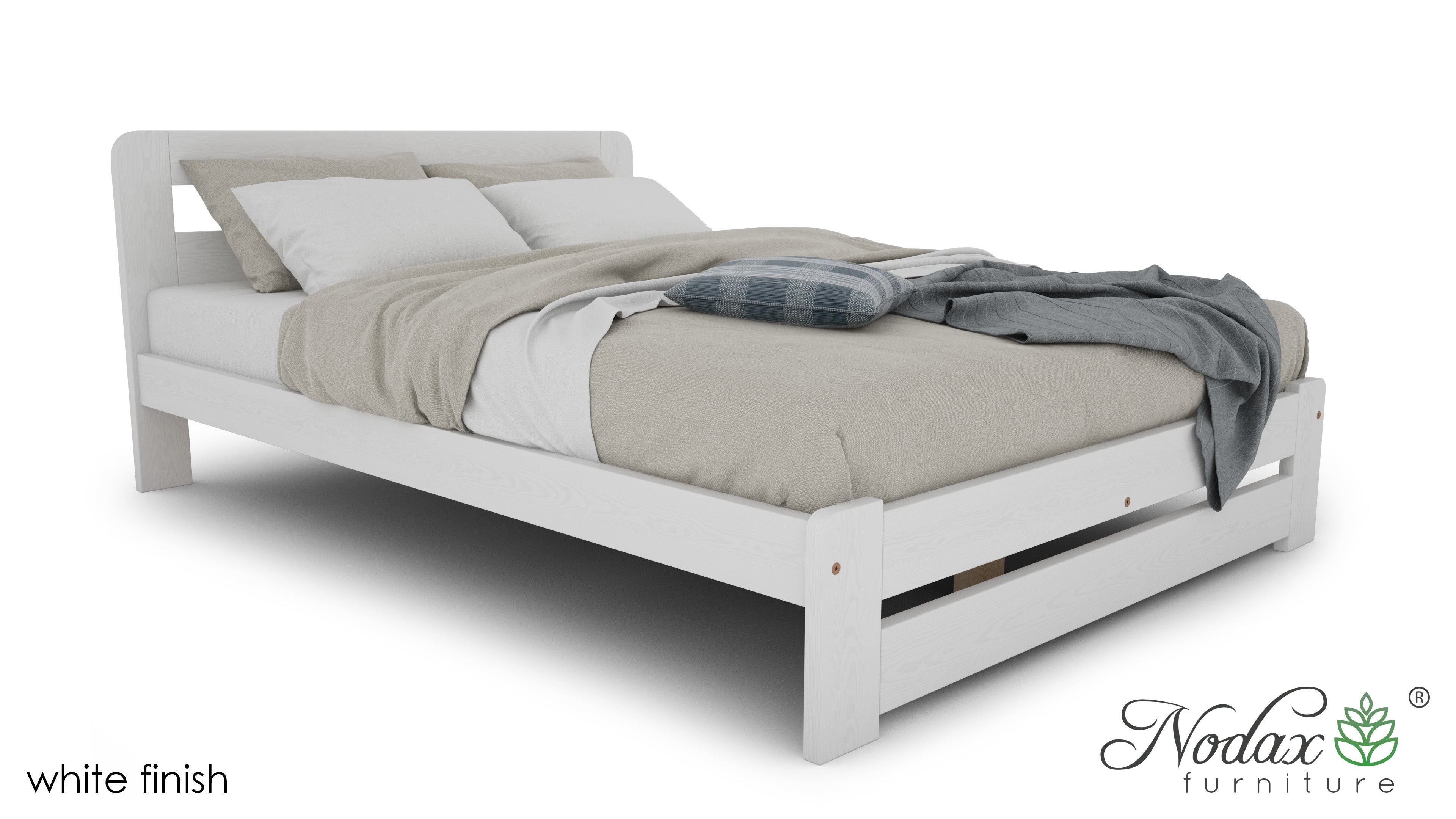 Wooden white bed frame Aurora (F1)