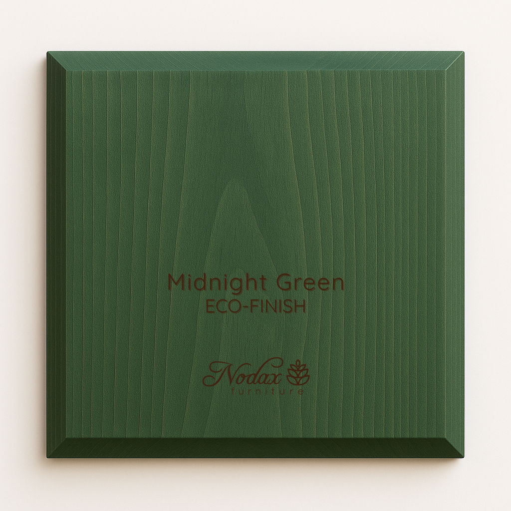 Nodax wood sample, eco-finish colour, Midnight Green