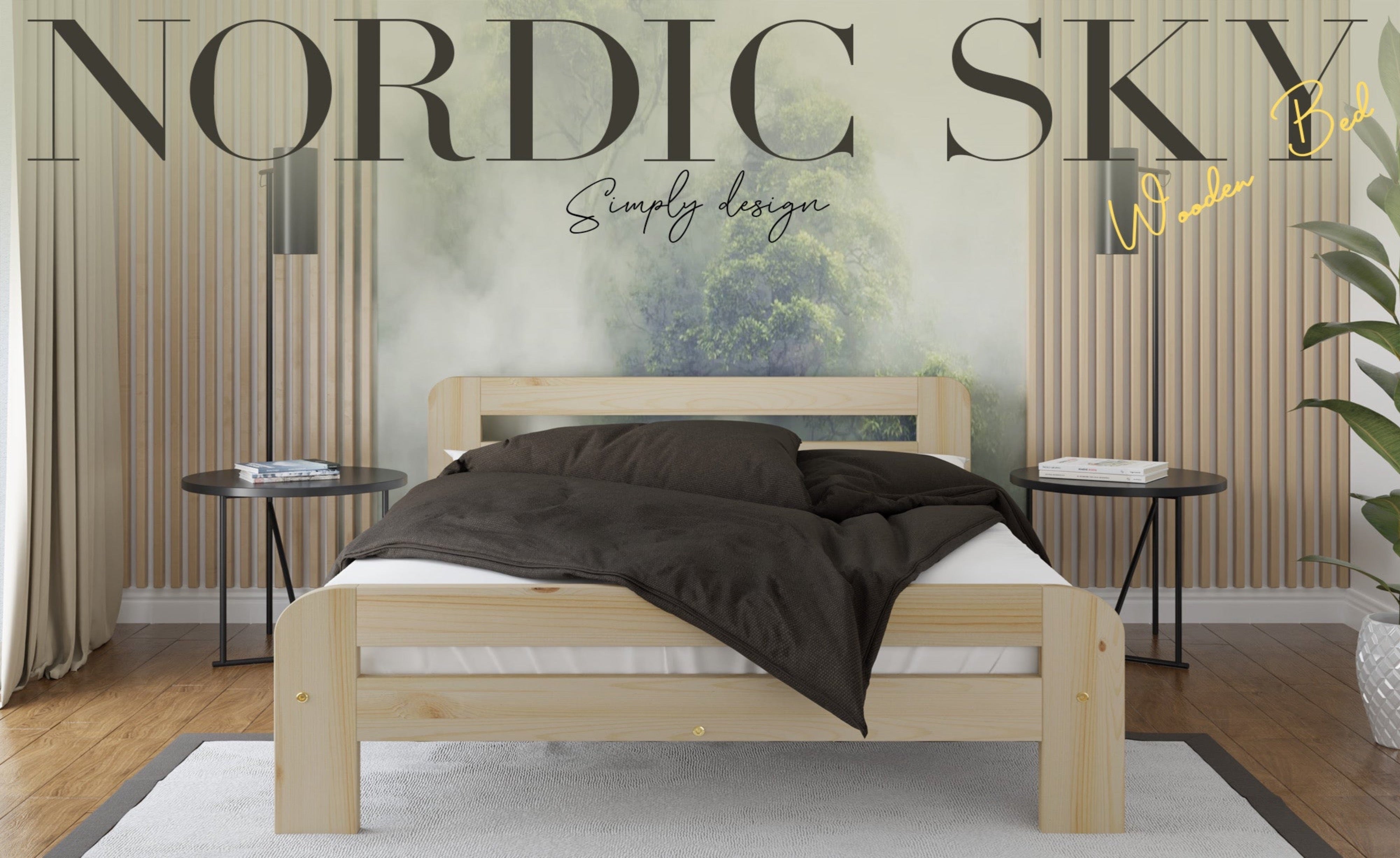 Wooden bed frame Nordic Sky (F2)