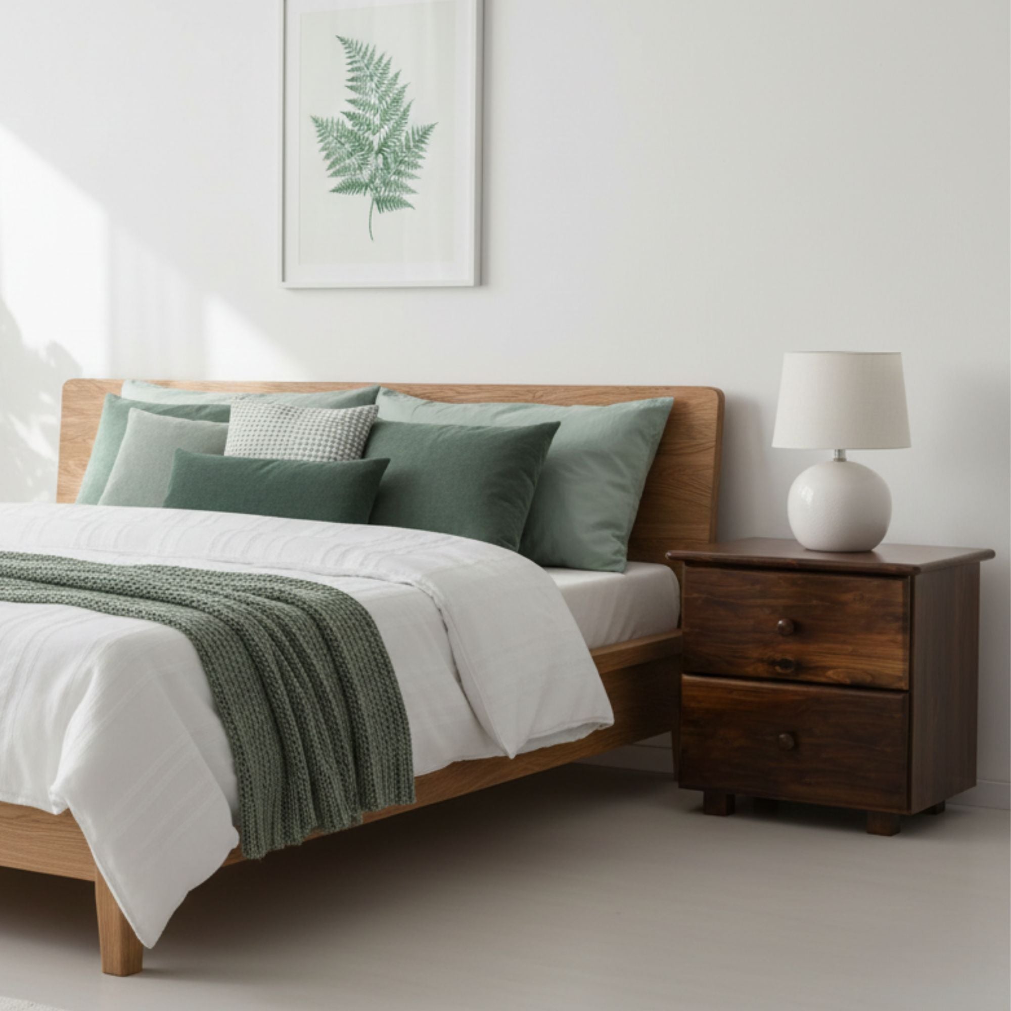 Bedside Cabinet B2 | 2-Drawer Wooden Bedside Unit