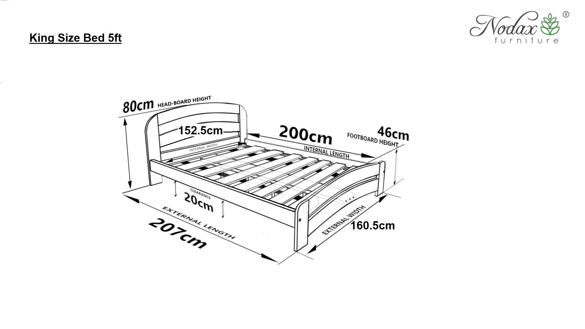 Nodax F10 Dala UK King size dimensions