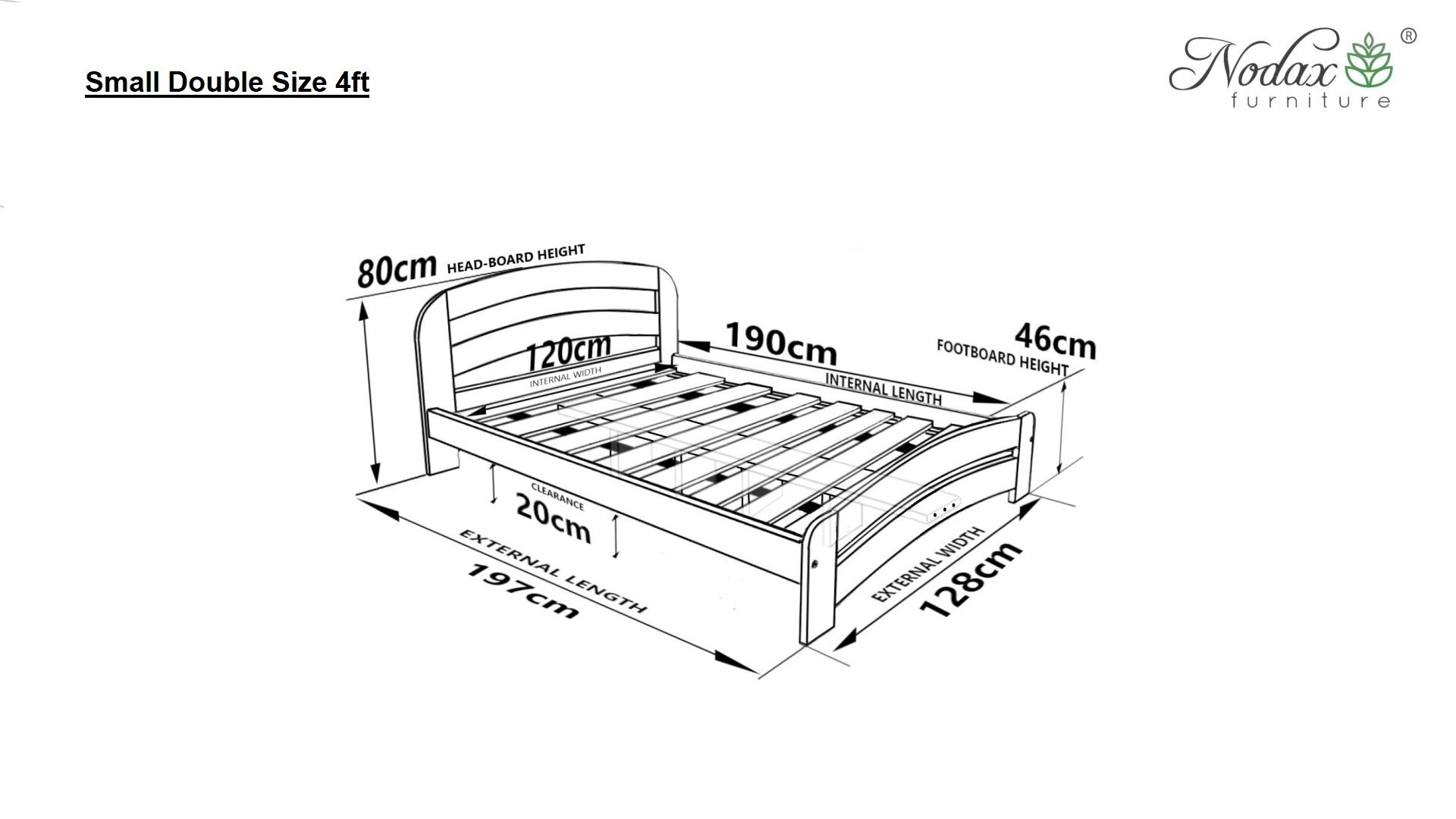 Nodax F10 Dala UK Small Double size dimensions