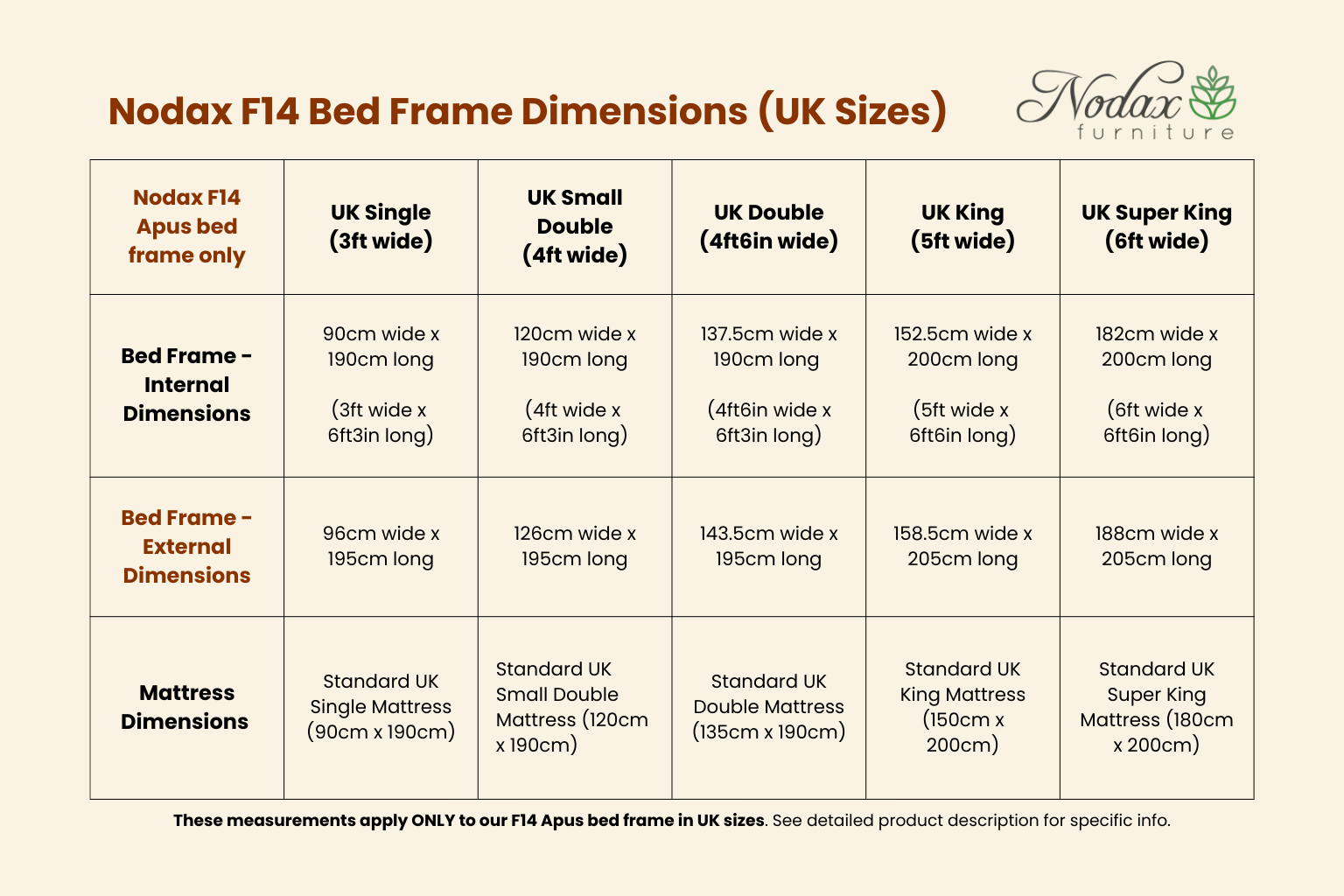 Wooden Bed Frame Apus (F14) - Natural Untreated Eco-Wood