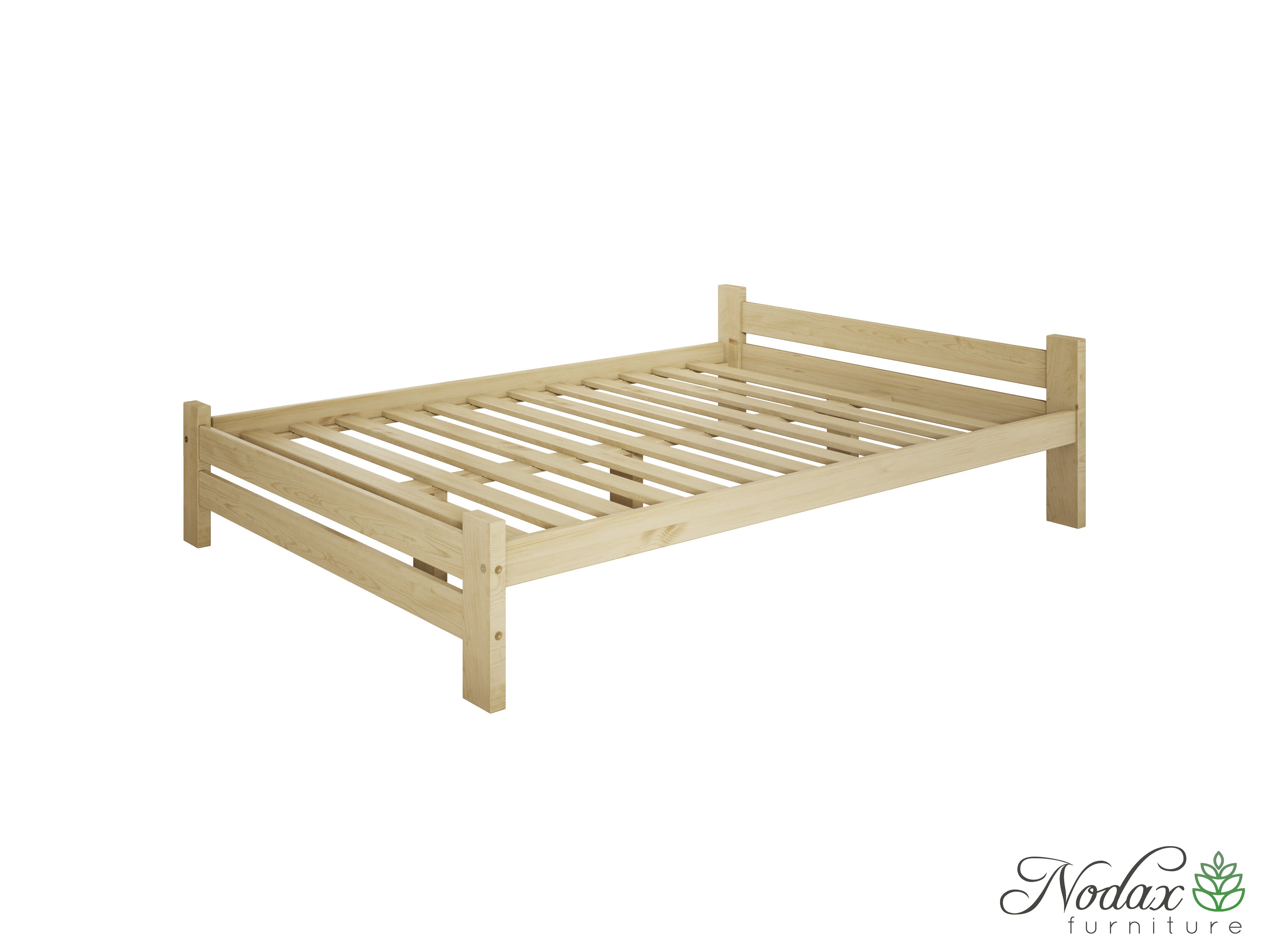 Nodax F14 Apus wooden bed frame, natural untreated wood, frame with wood slats