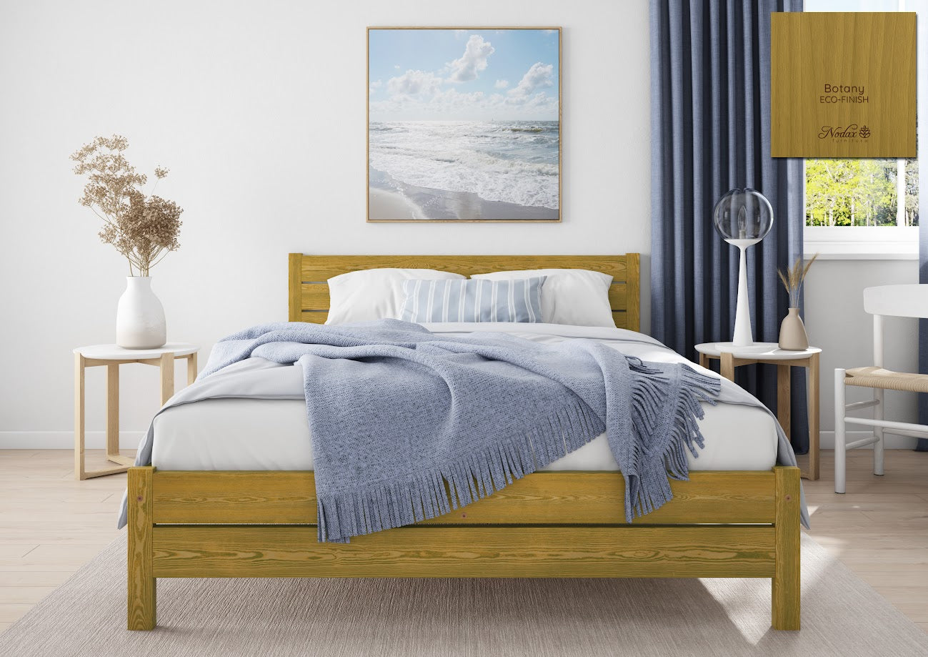 Nodax F3 Eco-Finish Colour Wooden Bed Frame Alva, botany eco-finish, cornered headboard, solid structure beds, wooden bed frames, colourful beds 