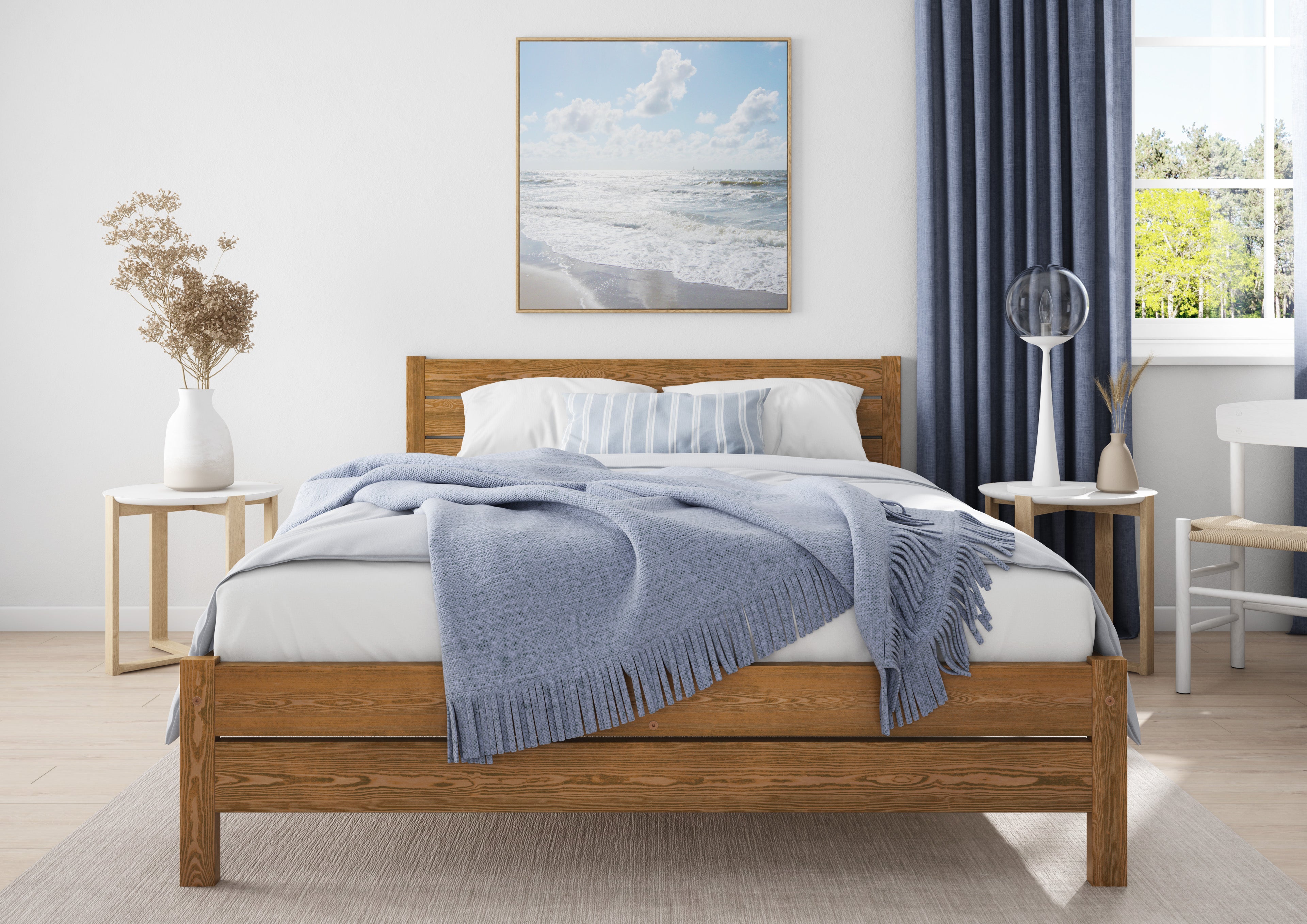 Nodax F3 Alva wooden bed frame, oak wood colour finish
