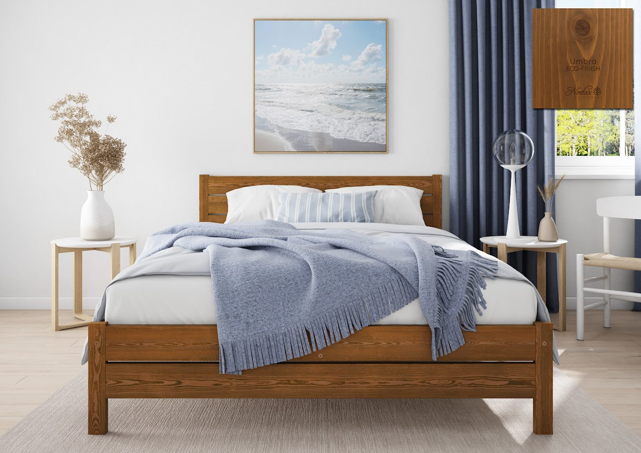Nodax F3 Eco-Finish Colour Wooden Bed Frame Alva, umbra eco-finish, cornered headboard, solid structure beds, wooden bed frames, colourful beds 