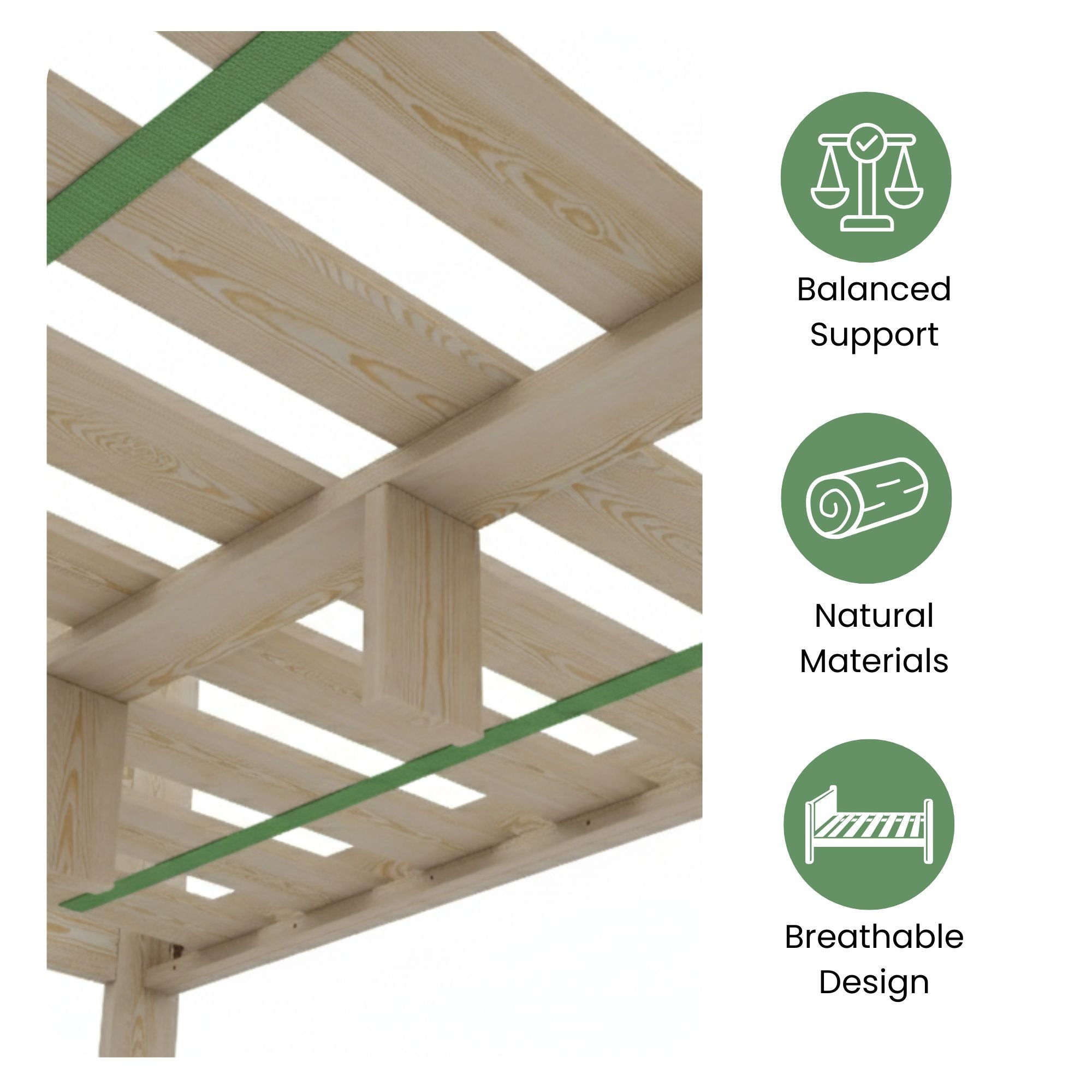 Wooden Slats (Set of 8 Wide Slats) to Fit Standard Bed Sizes