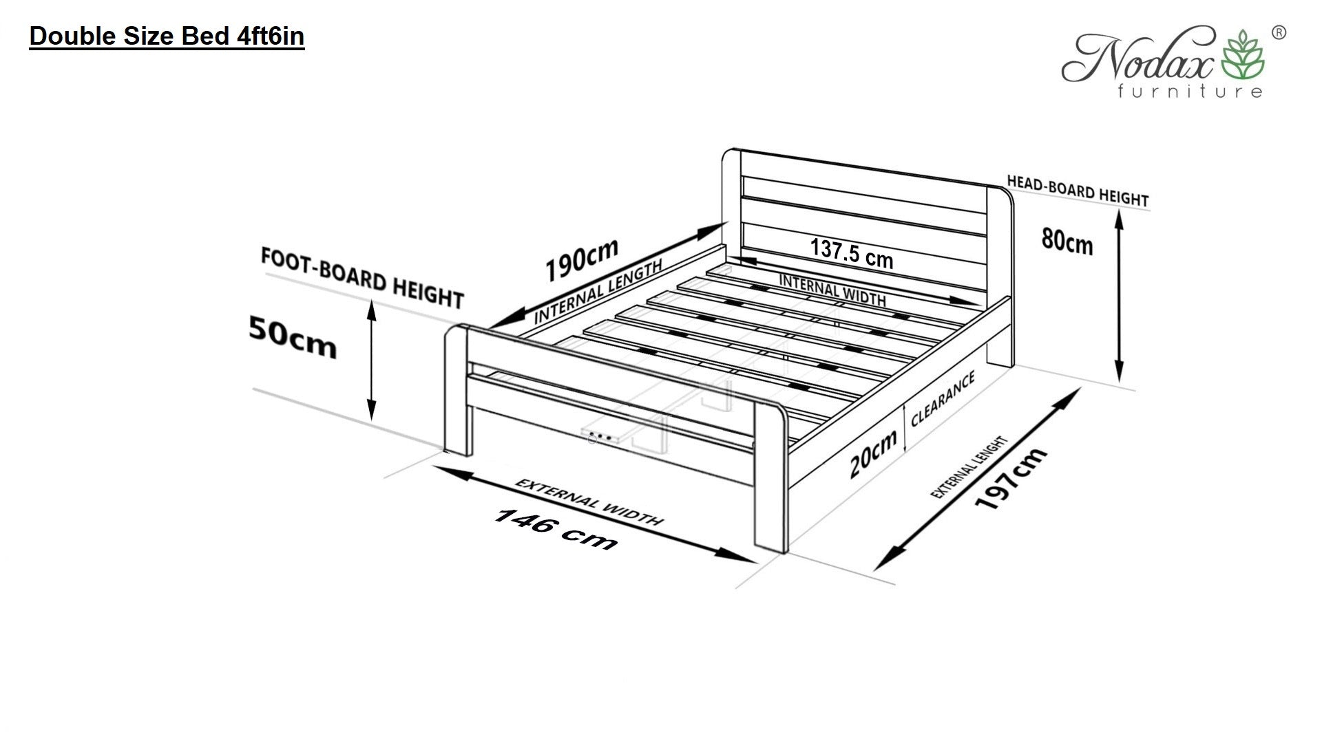 Wooden bed frame Nordic Sky (F2)