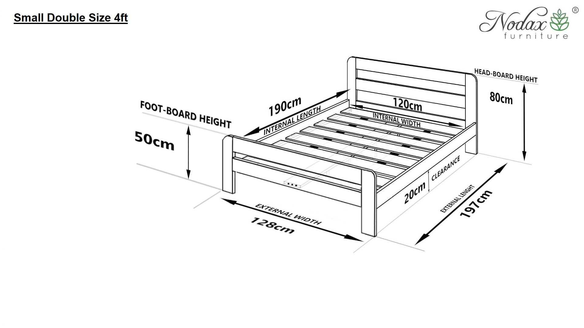 Wooden bed frame Nordic Sky (F2)