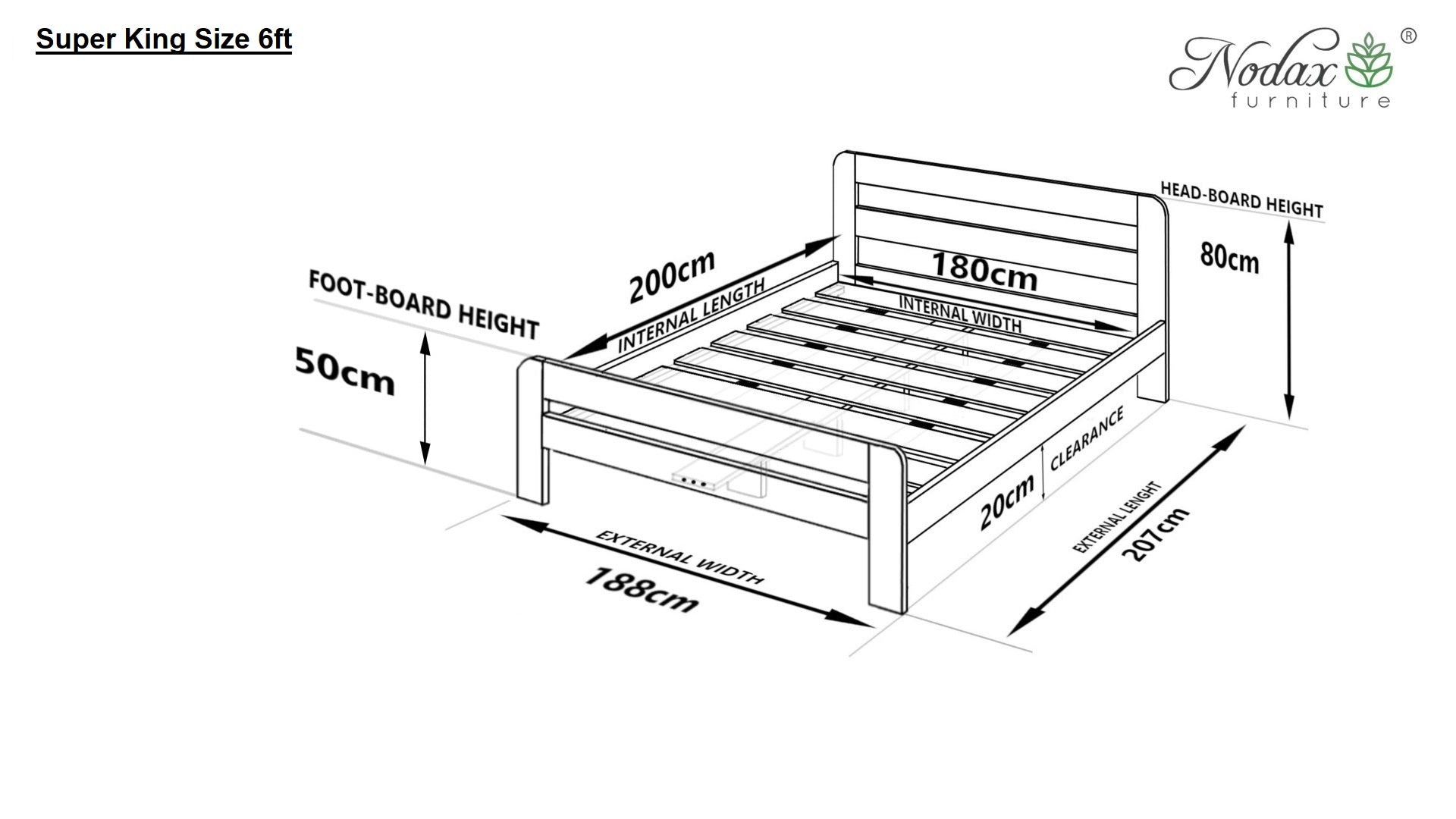 Wooden bed frame Nordic Sky (F2)